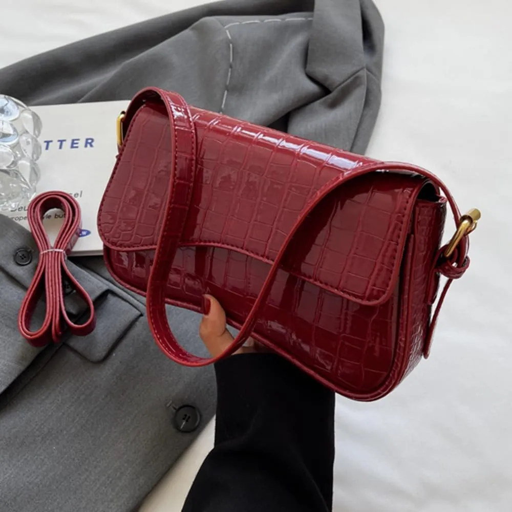2025 Shoulder Bag for Women PU Leather Shoulder Purse Tote Bag Crossbody Purses for Women Trendy with 2 Removable Straps