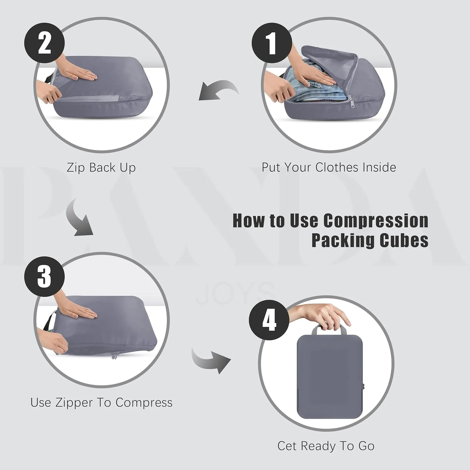 4 Set Compression Packing Cubes Travel - Travel Accessories Expandable Packing Organizers for Carry On - Essentials Luggage Travel Bags