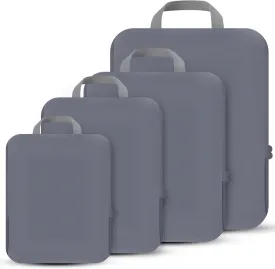 4 Set Compression Packing Cubes Travel - Travel Accessories Expandable Packing Organizers for Carry On - Essentials Luggage Travel Bags