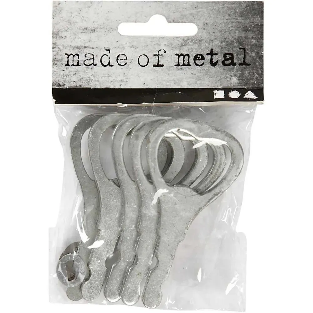 5 x Metal Bottle Opener With Ring For Key Chain Christmas Decorations Crafts 7cm