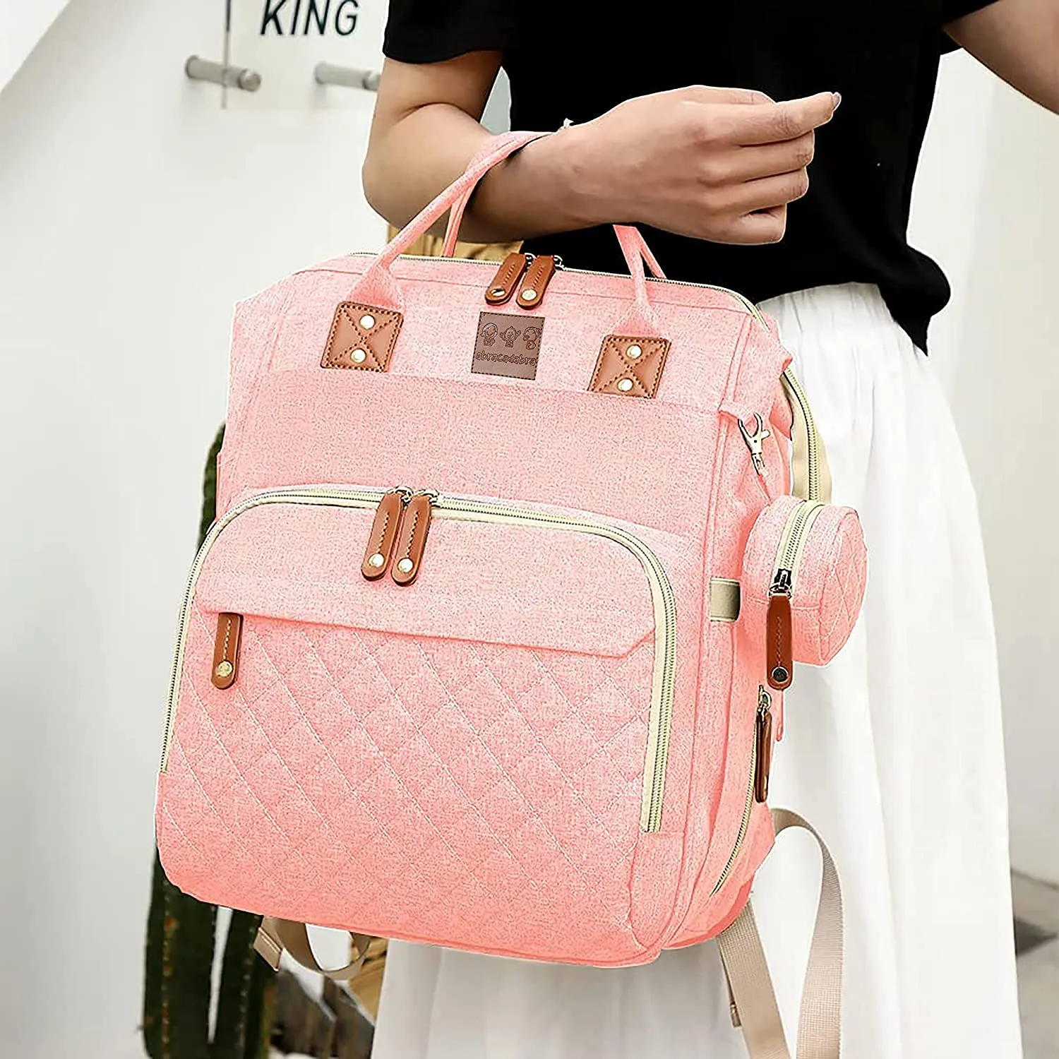 Abracadabra Diaper Bag with Changing Station - Pink