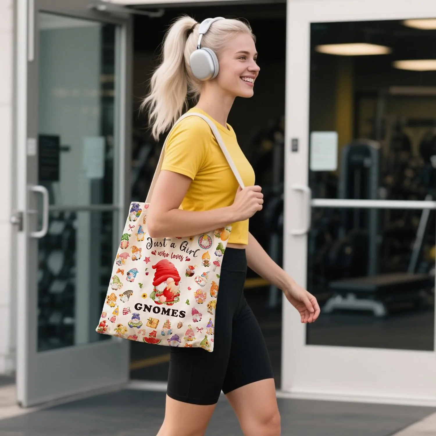 Aesthetic Canvas Tote Bag for Women - with Magnetic Snap Closure & Zipper Inner Pocket Reusable Totes Bag