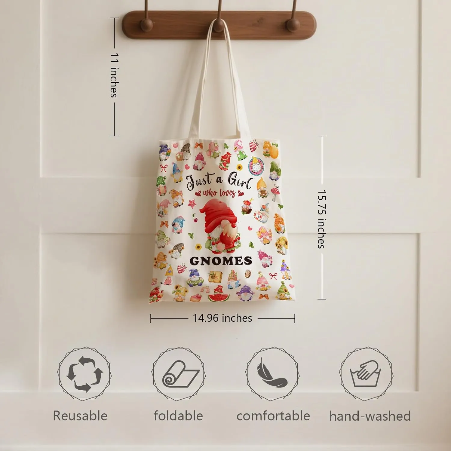 Aesthetic Canvas Tote Bag for Women - with Magnetic Snap Closure & Zipper Inner Pocket Reusable Totes Bag