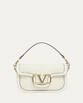 Alltime VLOGO Woven Leather Shoulder Bag