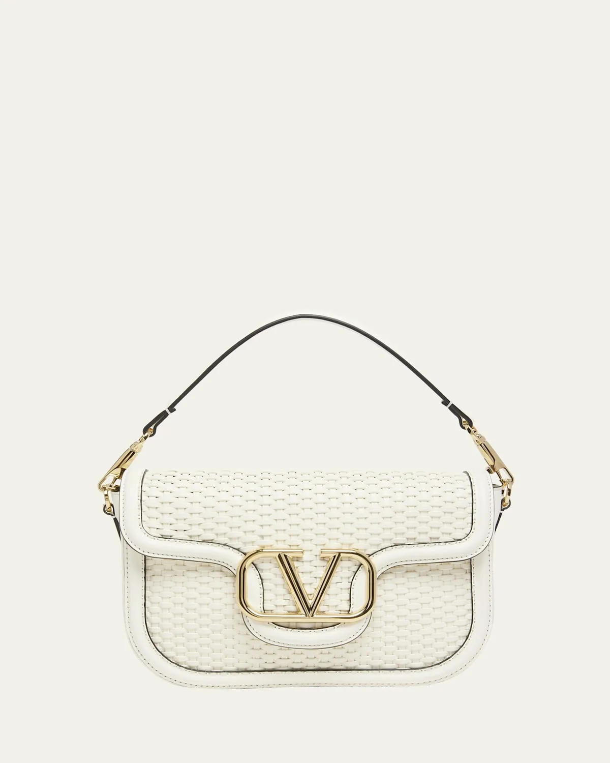 Alltime VLOGO Woven Leather Shoulder Bag