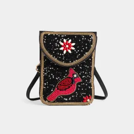Artisan Beaded Holiday Crossbody - Cardinal