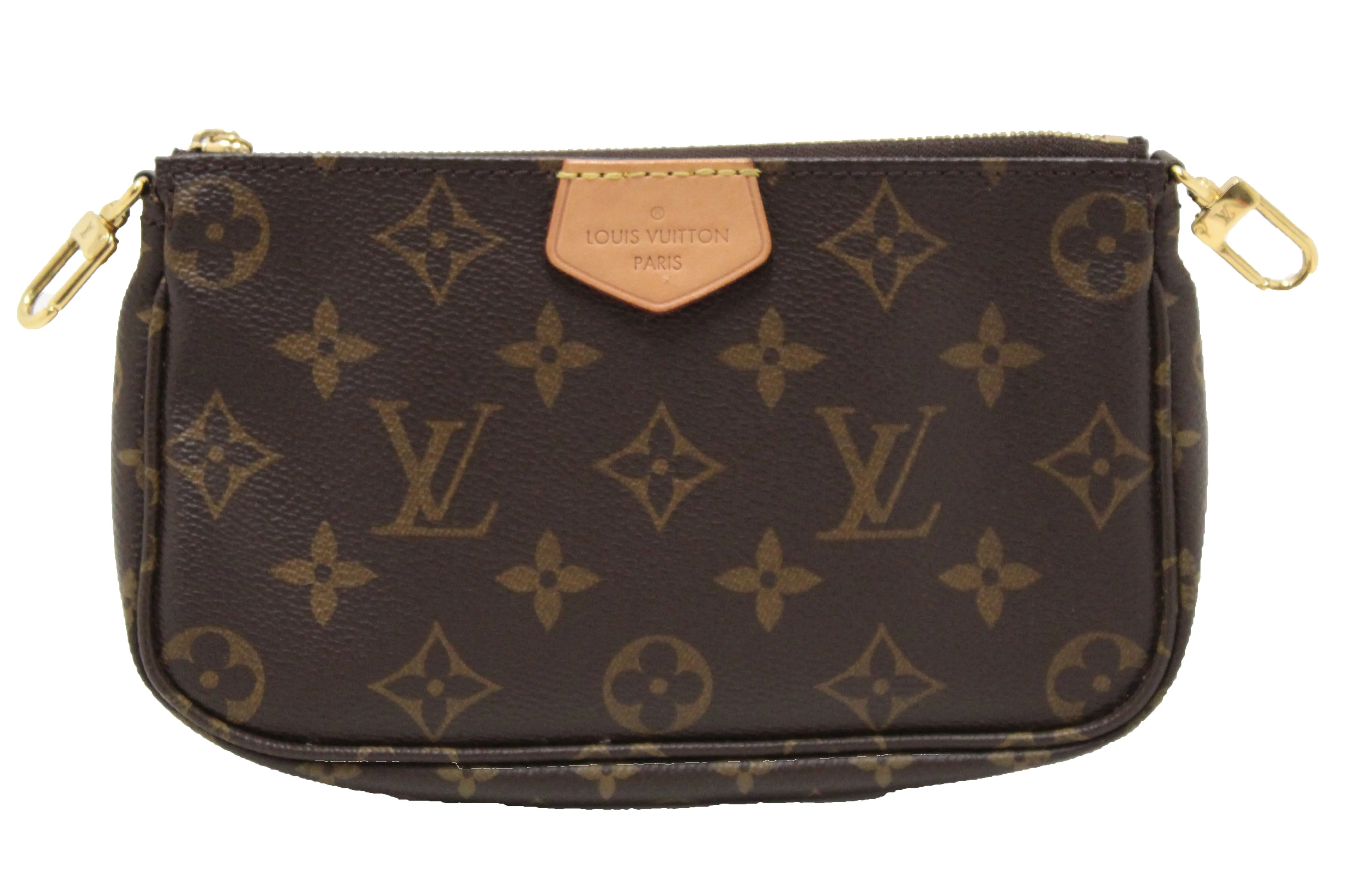 Authentic Louis Vuitton Classic Monogram Light Pink Strap Multi-Pochette Accessoires Bag