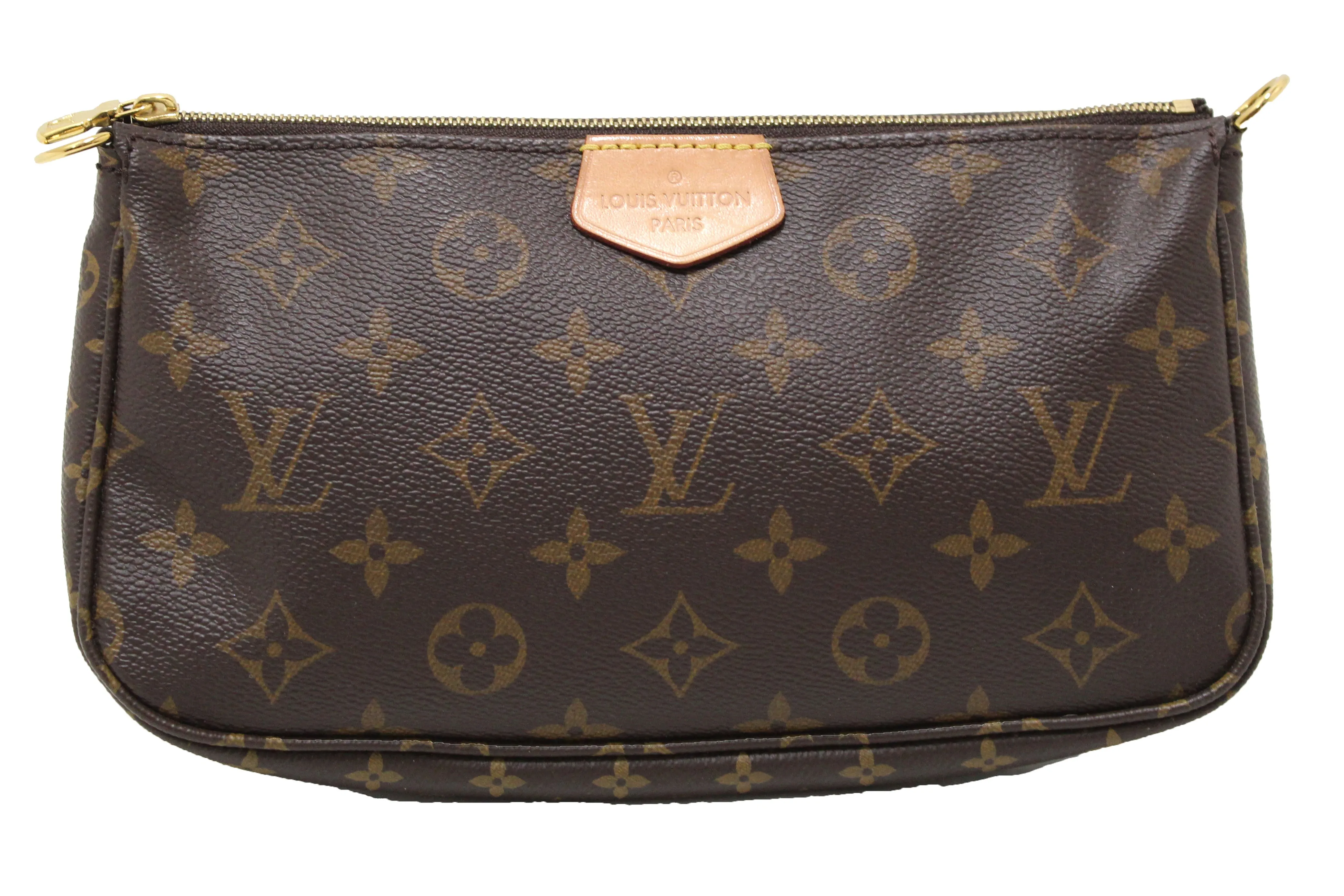 Authentic Louis Vuitton Classic Monogram Light Pink Strap Multi-Pochette Accessoires Bag