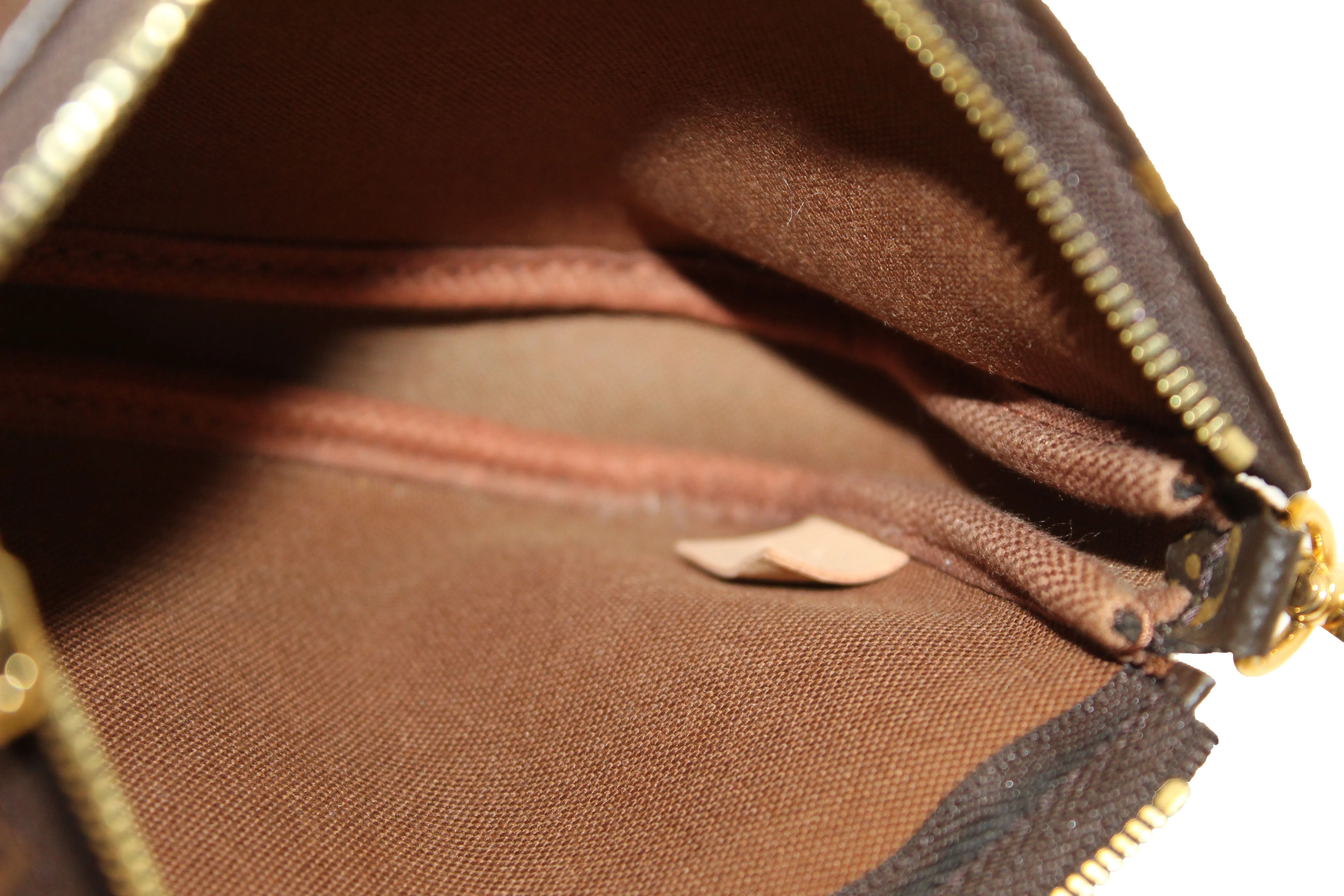 Authentic Louis Vuitton Classic Monogram Light Pink Strap Multi-Pochette Accessoires Bag
