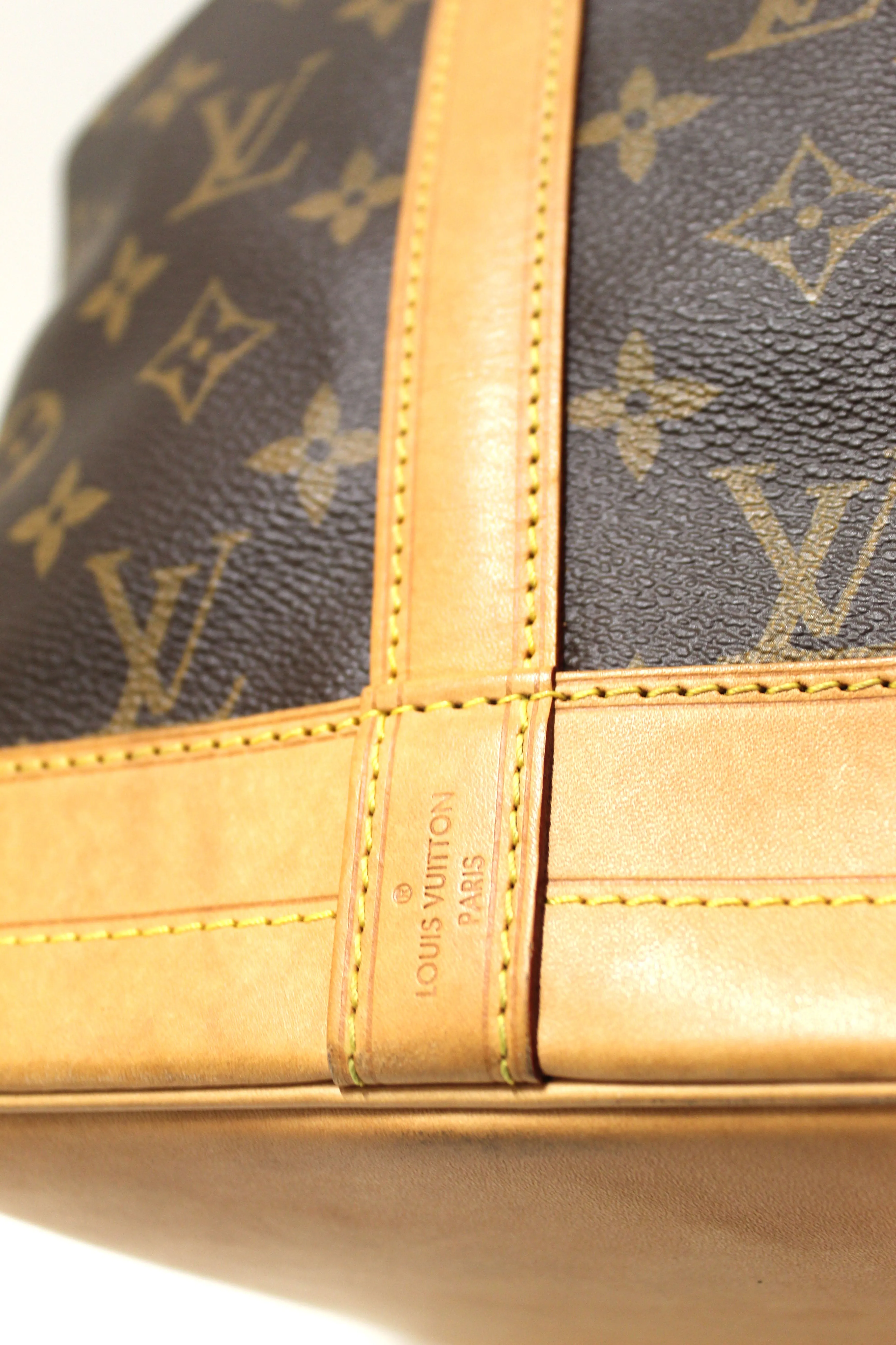 Authentic Louis Vuitton Classic Monogram Noe Drawstring Tote Bag