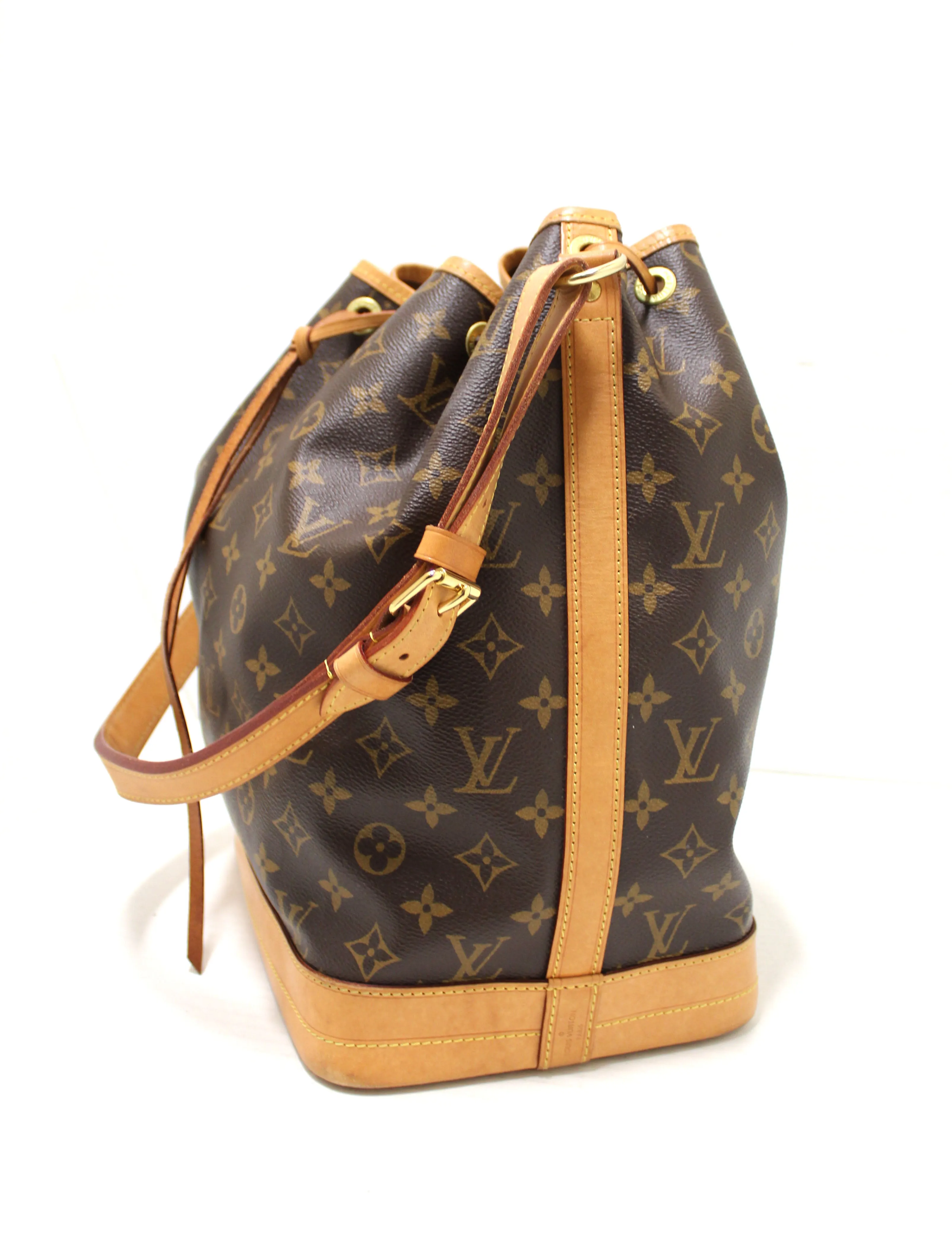 Authentic Louis Vuitton Classic Monogram Noe Drawstring Tote Bag