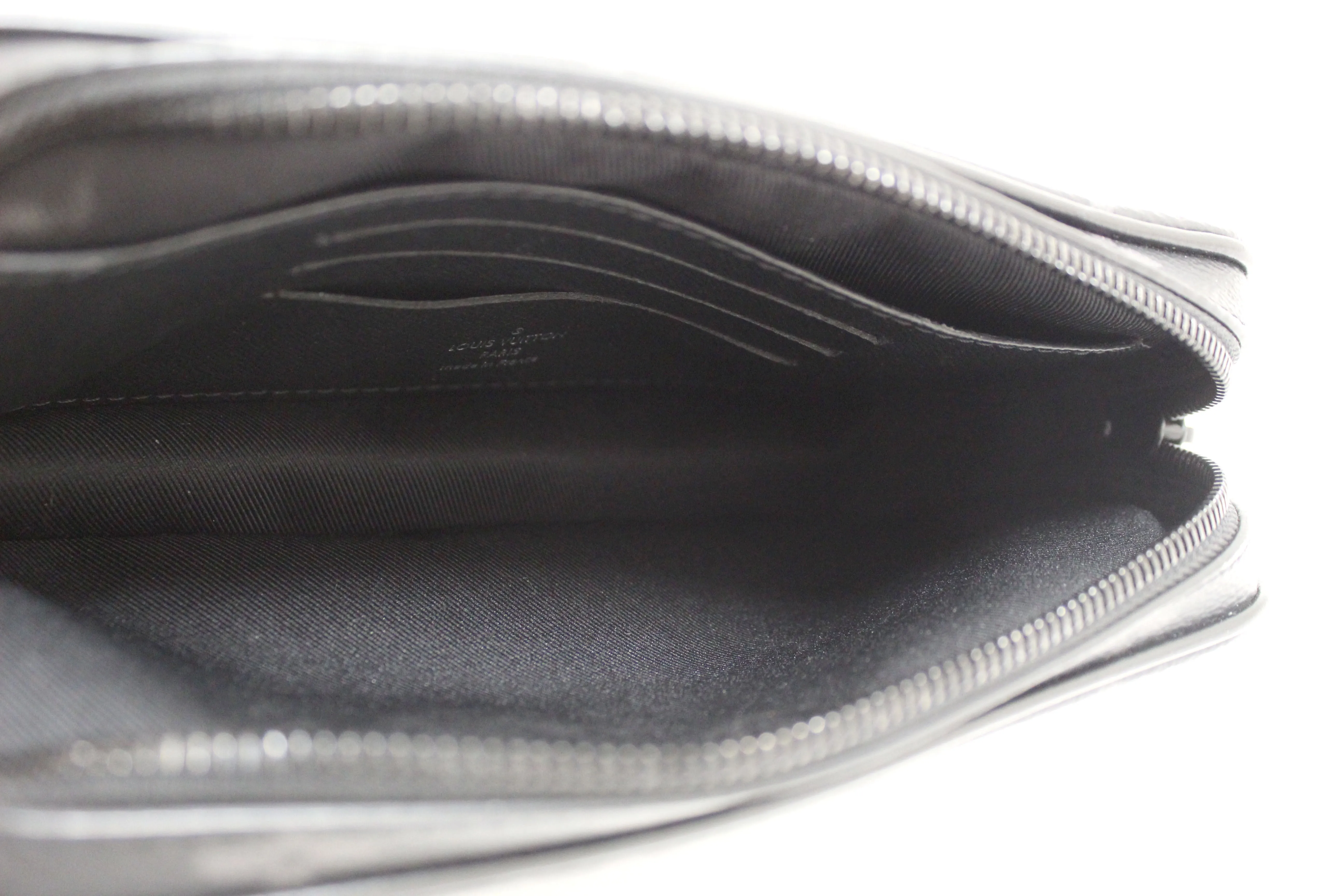 Authentic Louis Vuitton Monogram Eclipse Volga Pochette Clutch Bag