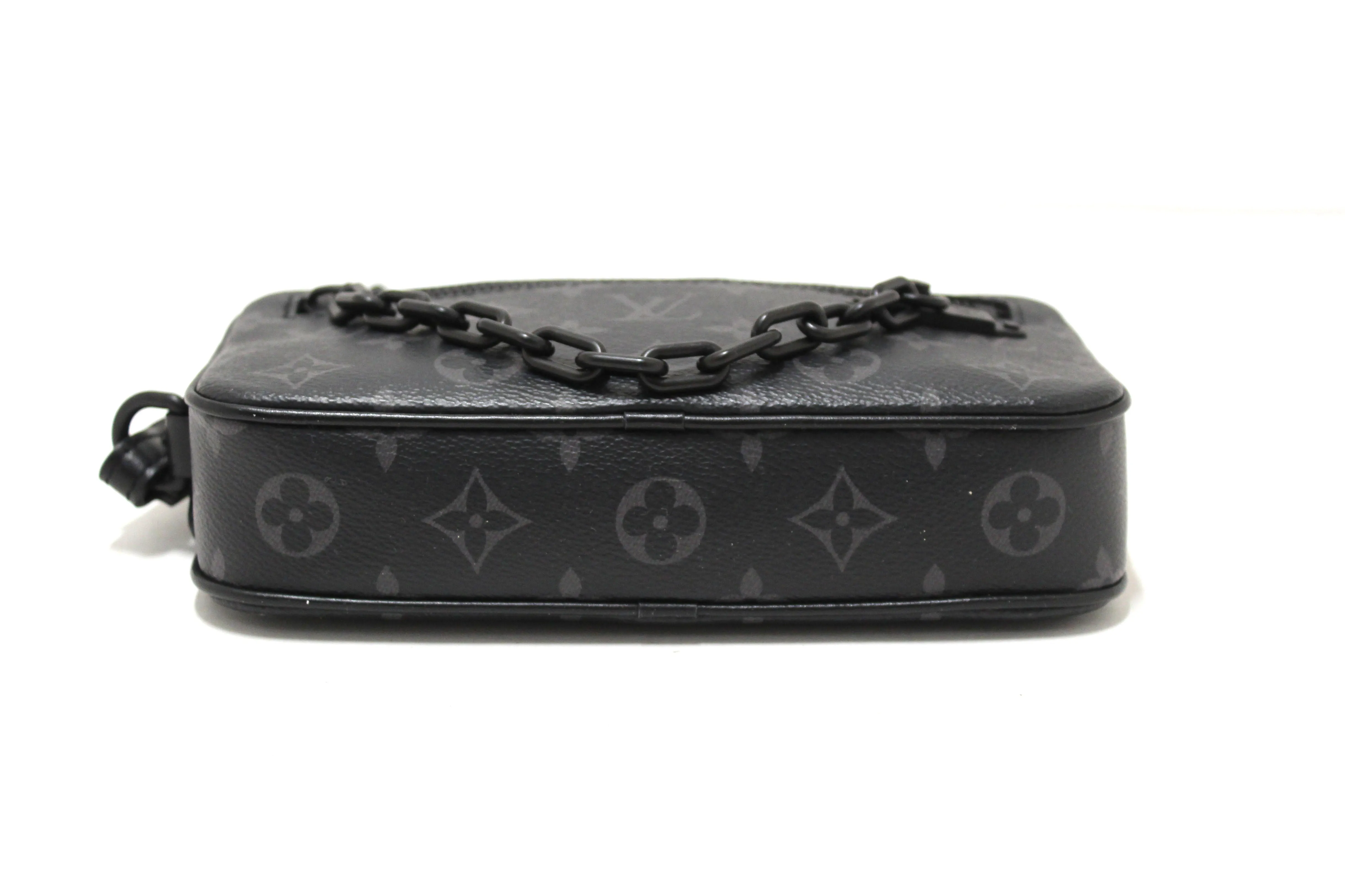 Authentic Louis Vuitton Monogram Eclipse Volga Pochette Clutch Bag