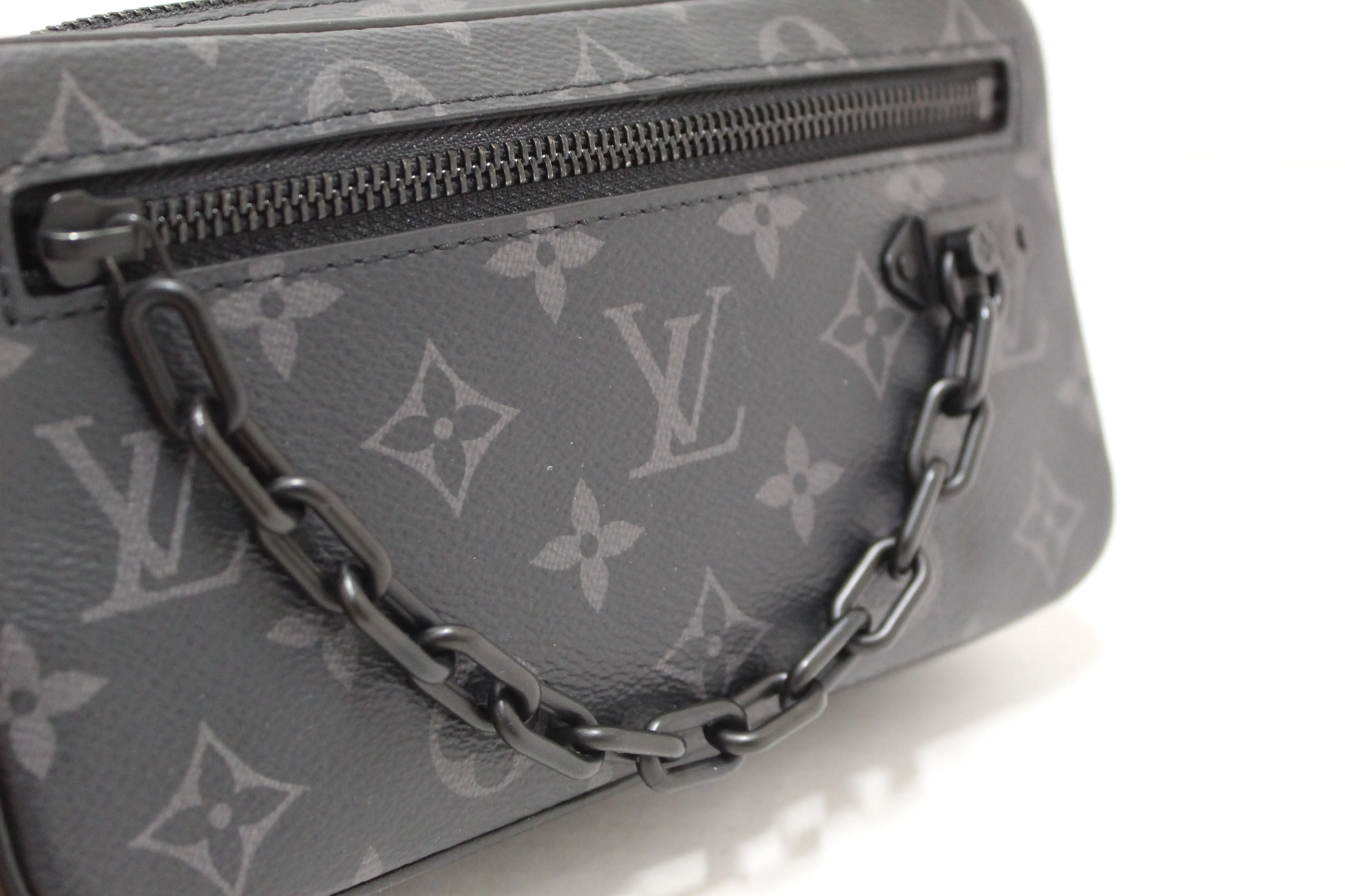 Authentic Louis Vuitton Monogram Eclipse Volga Pochette Clutch Bag