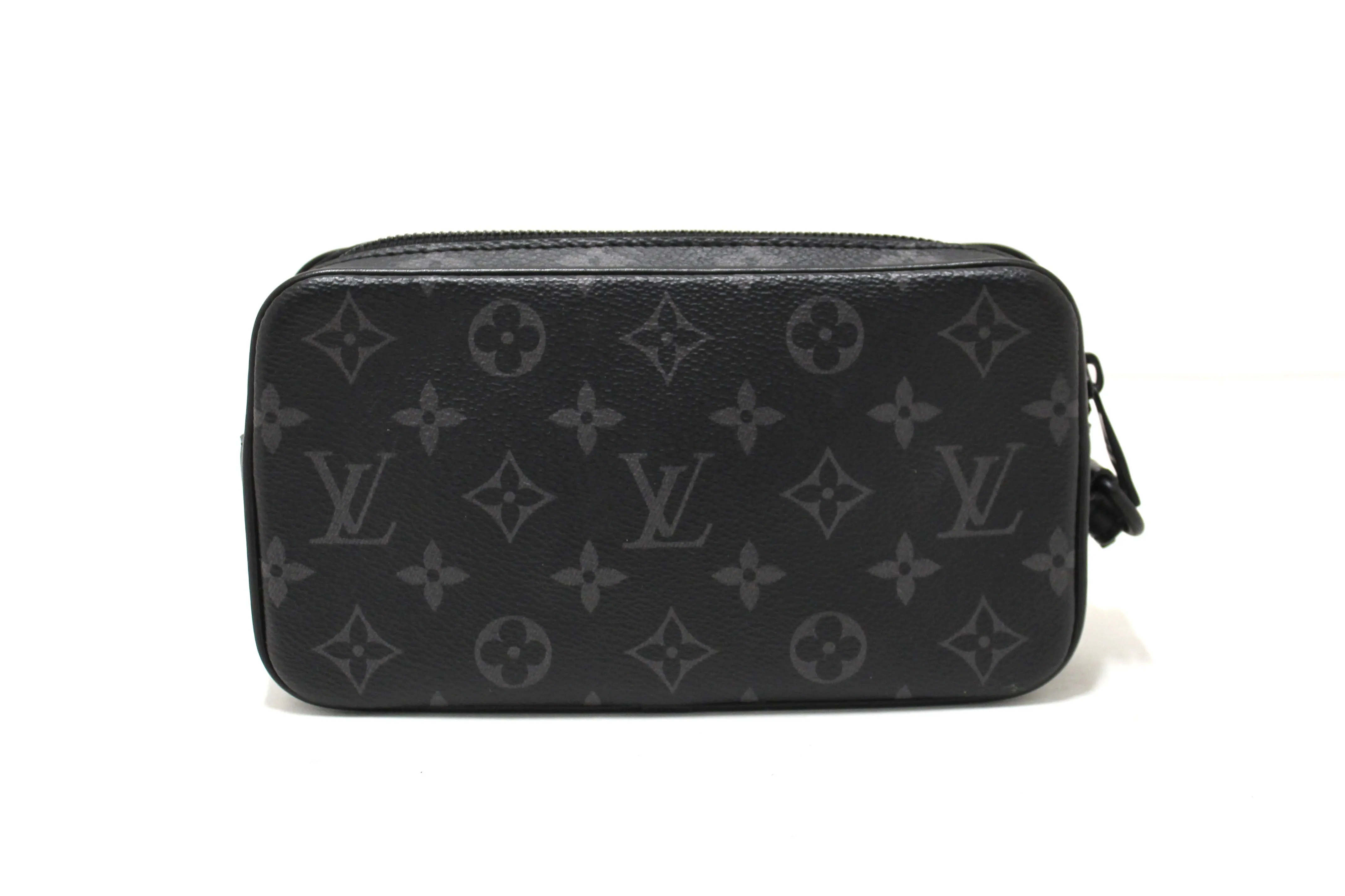 Authentic Louis Vuitton Monogram Eclipse Volga Pochette Clutch Bag