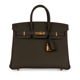 Birkin 25 - Vert De Gris Togo - GHW