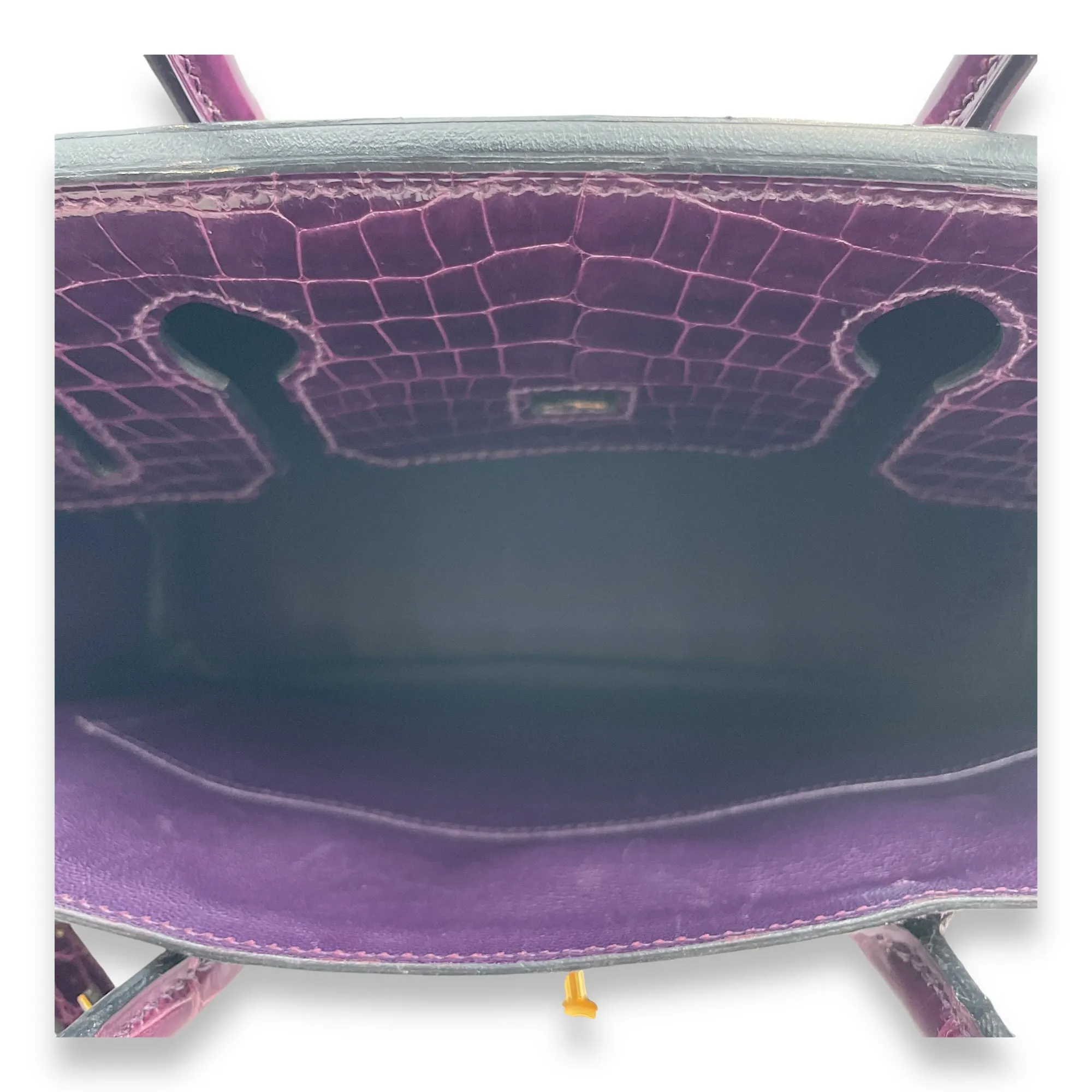 Birkin 30 Purple in Shiny Niloticus, Gold hardware