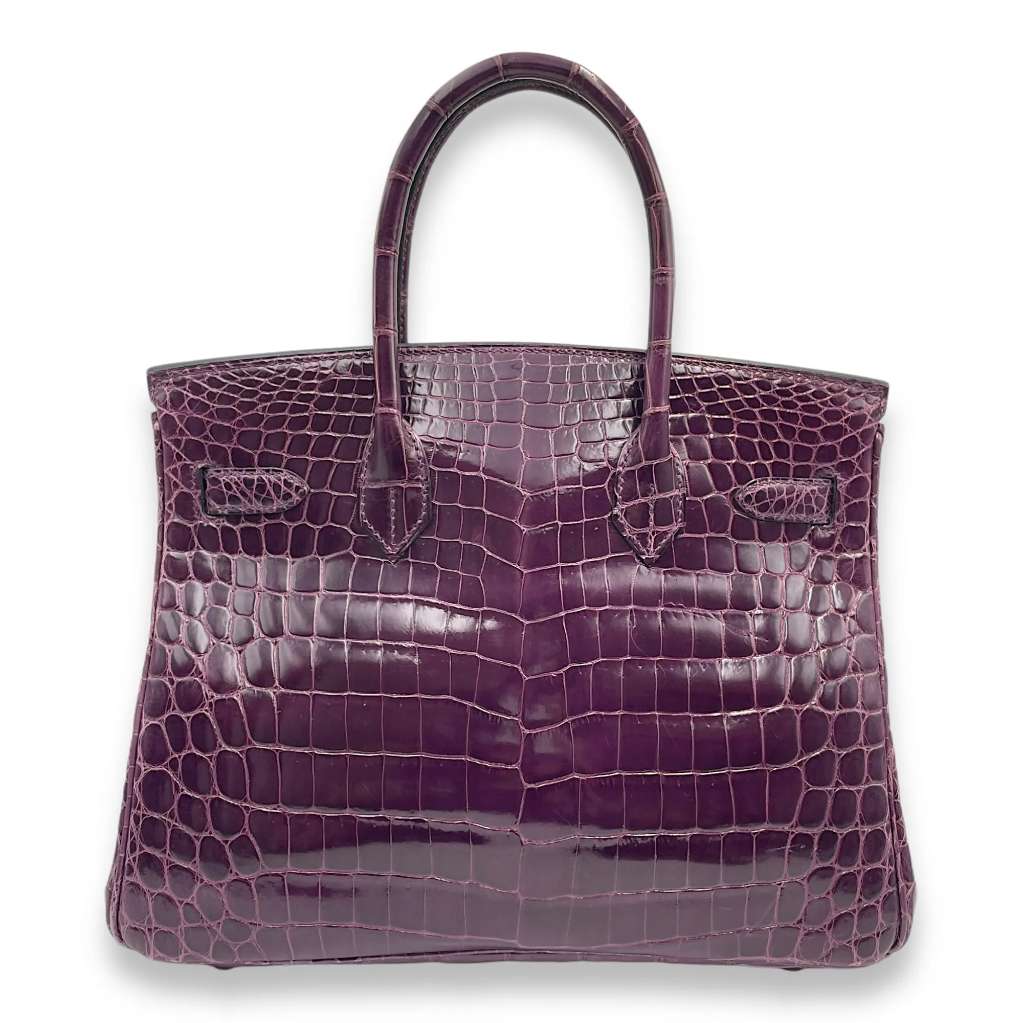 Birkin 30 Purple in Shiny Niloticus, Gold hardware