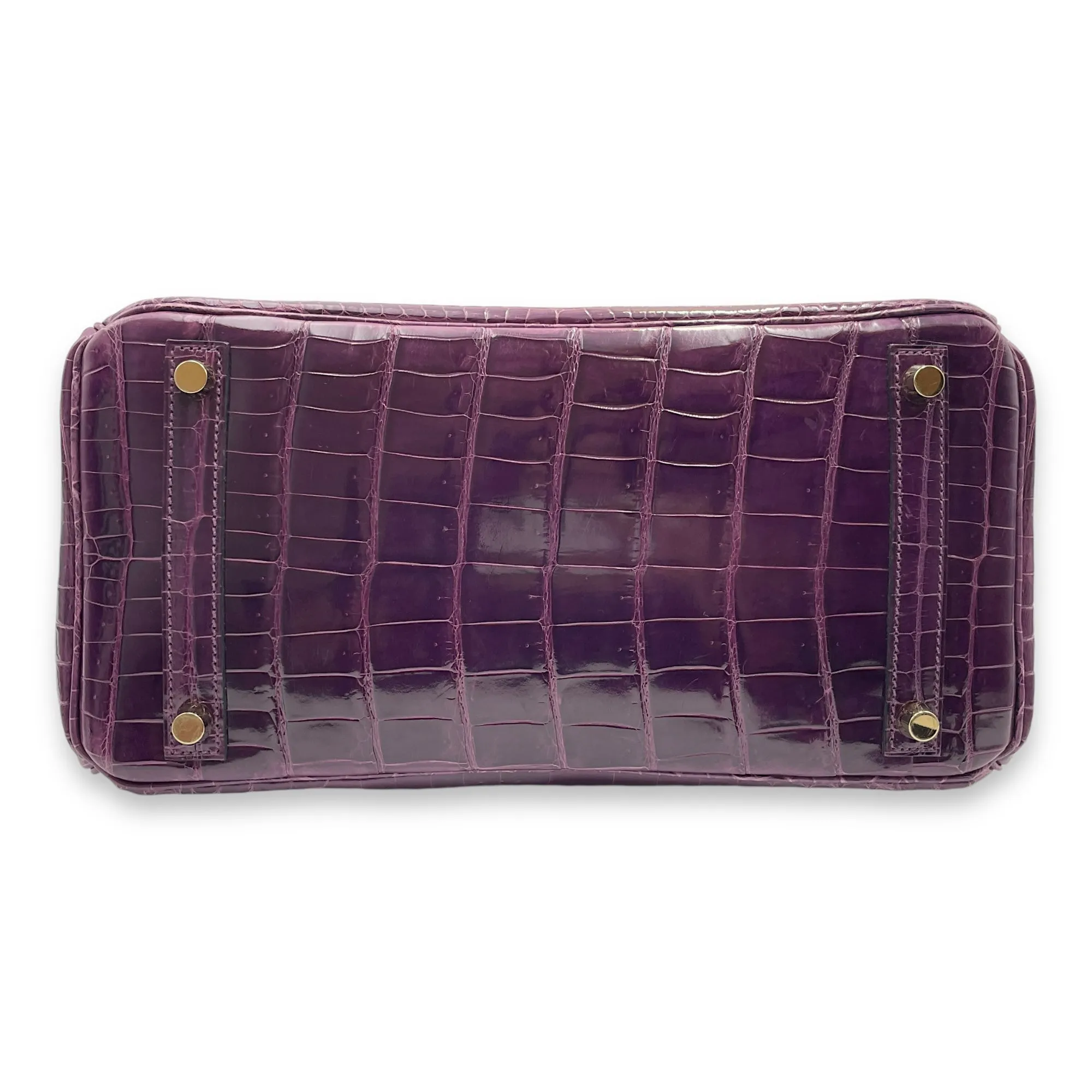 Birkin 30 Purple in Shiny Niloticus, Gold hardware