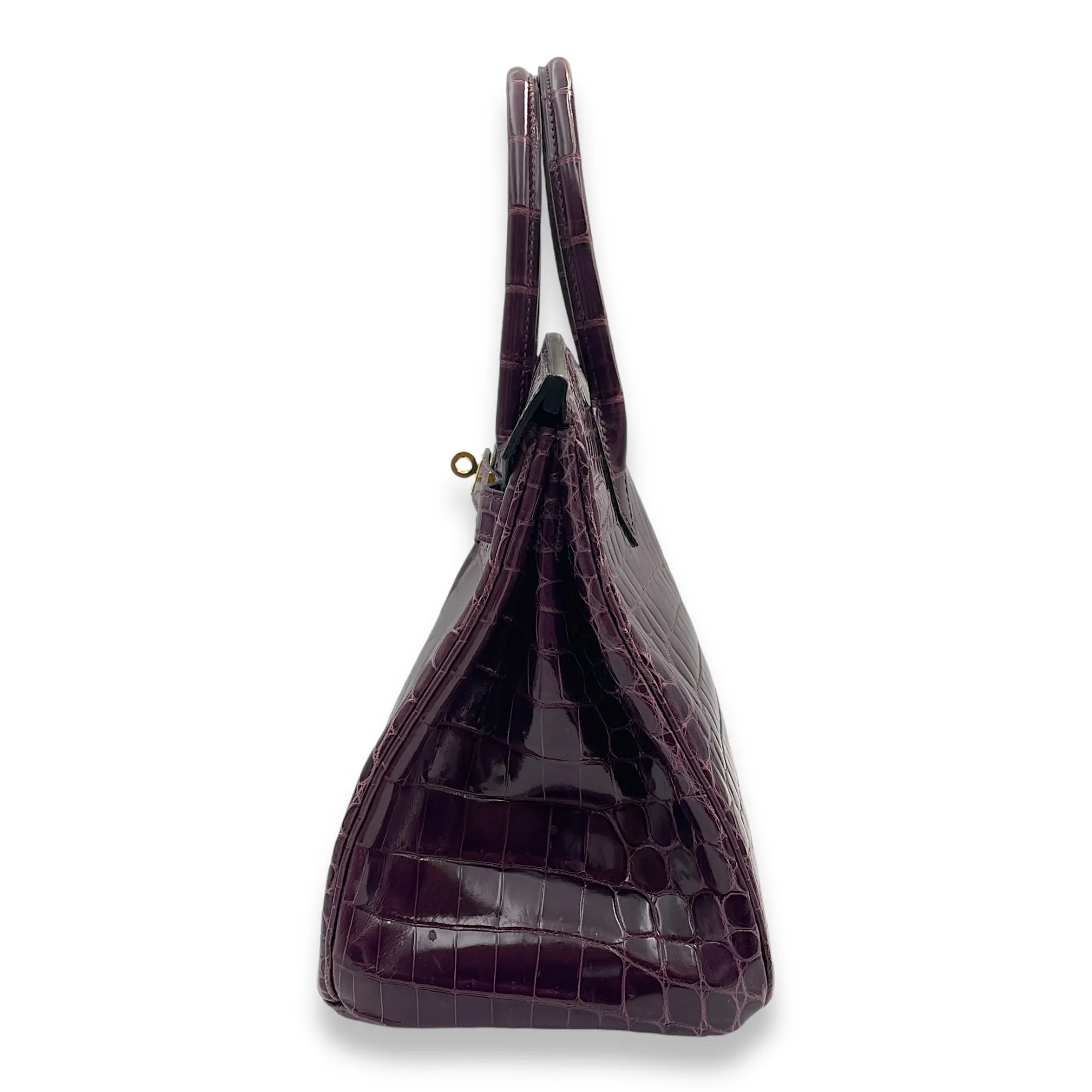 Birkin 30 Purple in Shiny Niloticus, Gold hardware