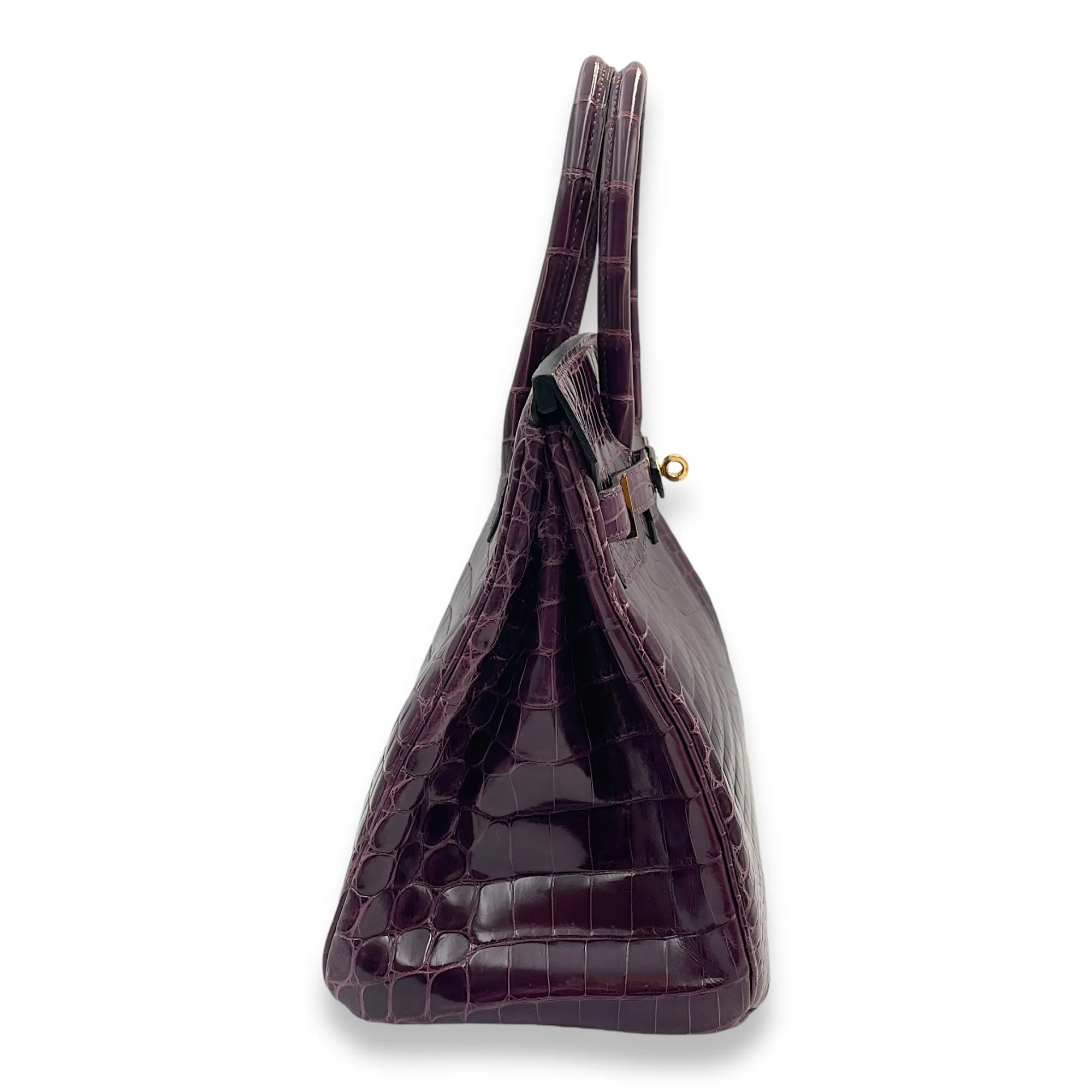 Birkin 30 Purple in Shiny Niloticus, Gold hardware
