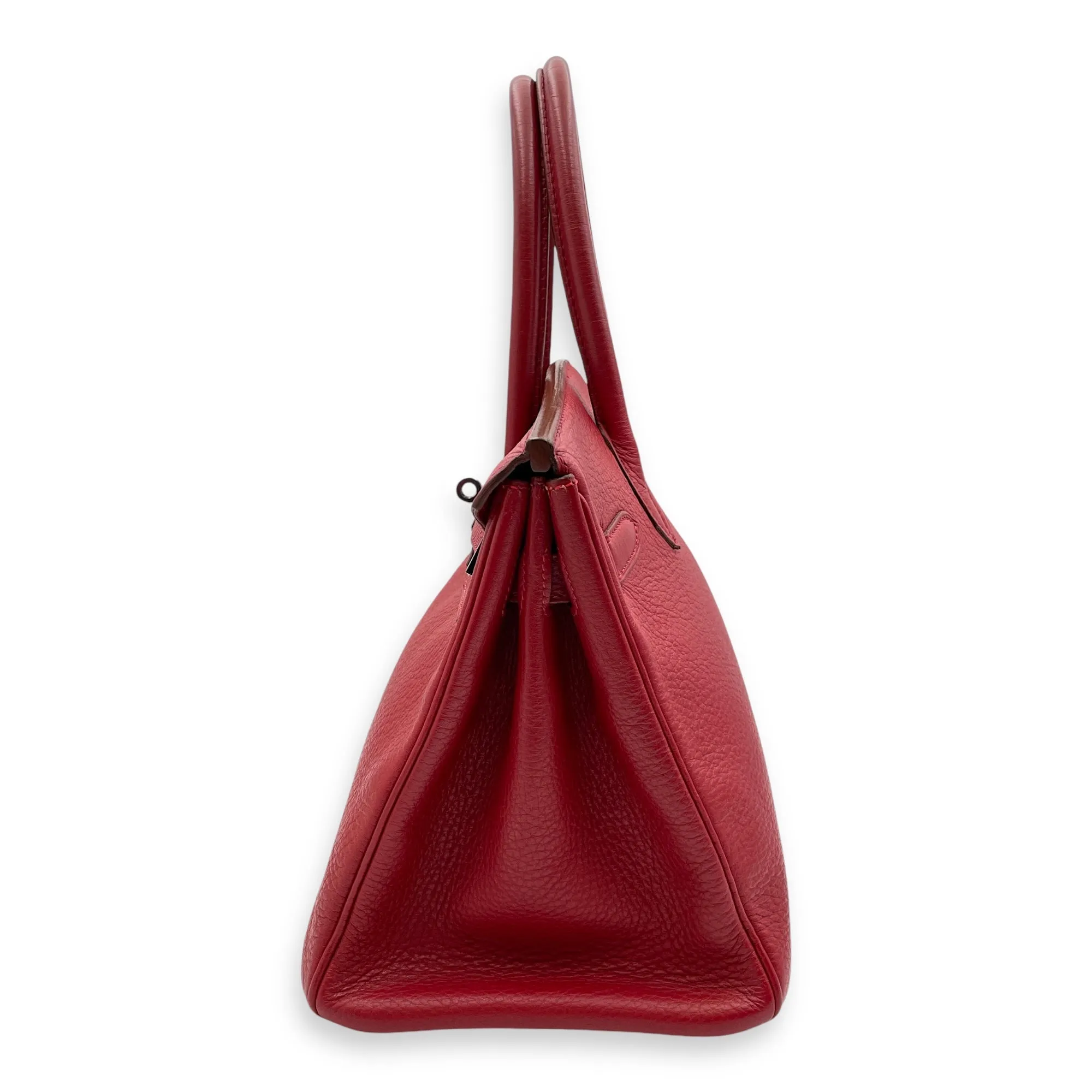 Birkin 30 Rouge Vif in Clemence, Silver hardware