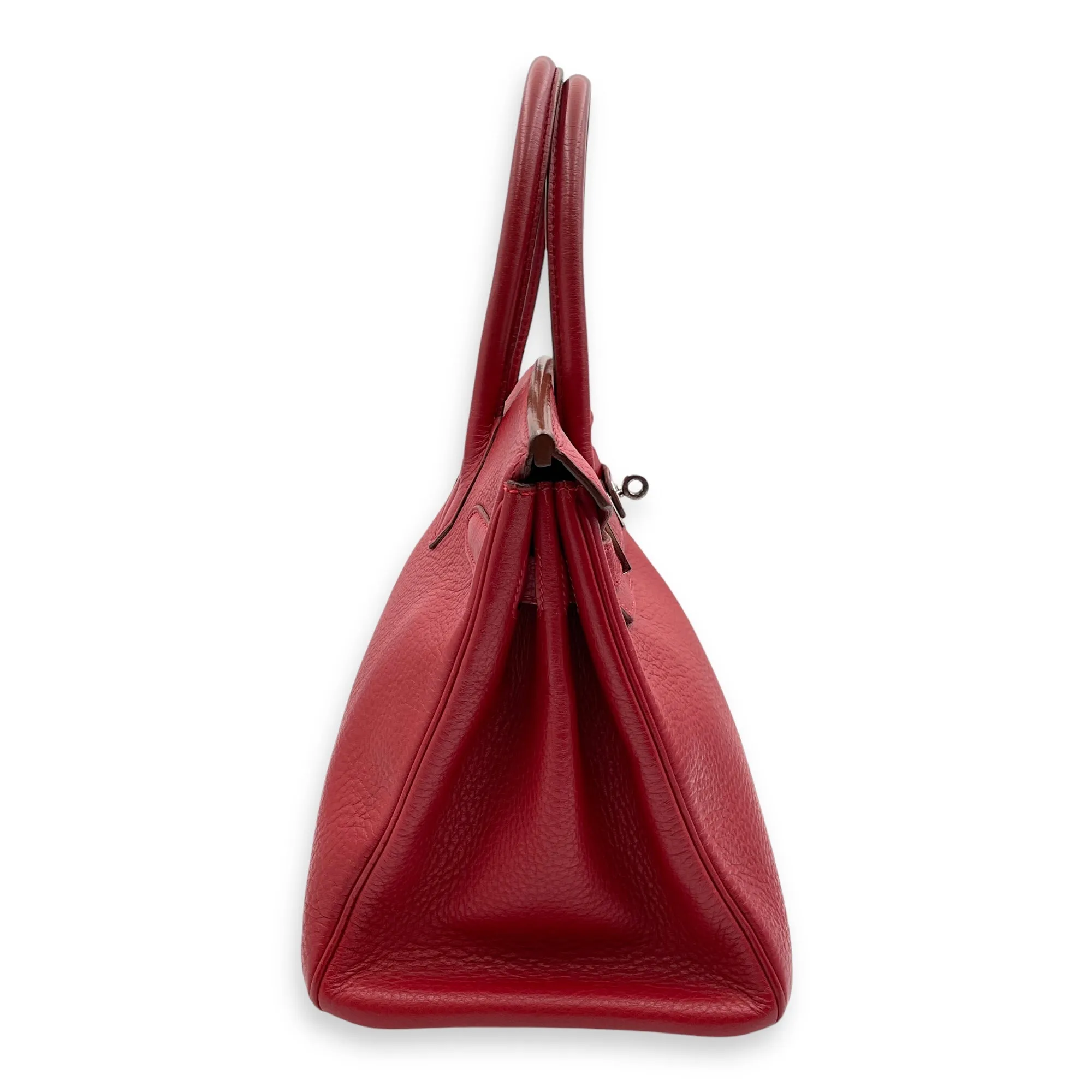 Birkin 30 Rouge Vif in Clemence, Silver hardware