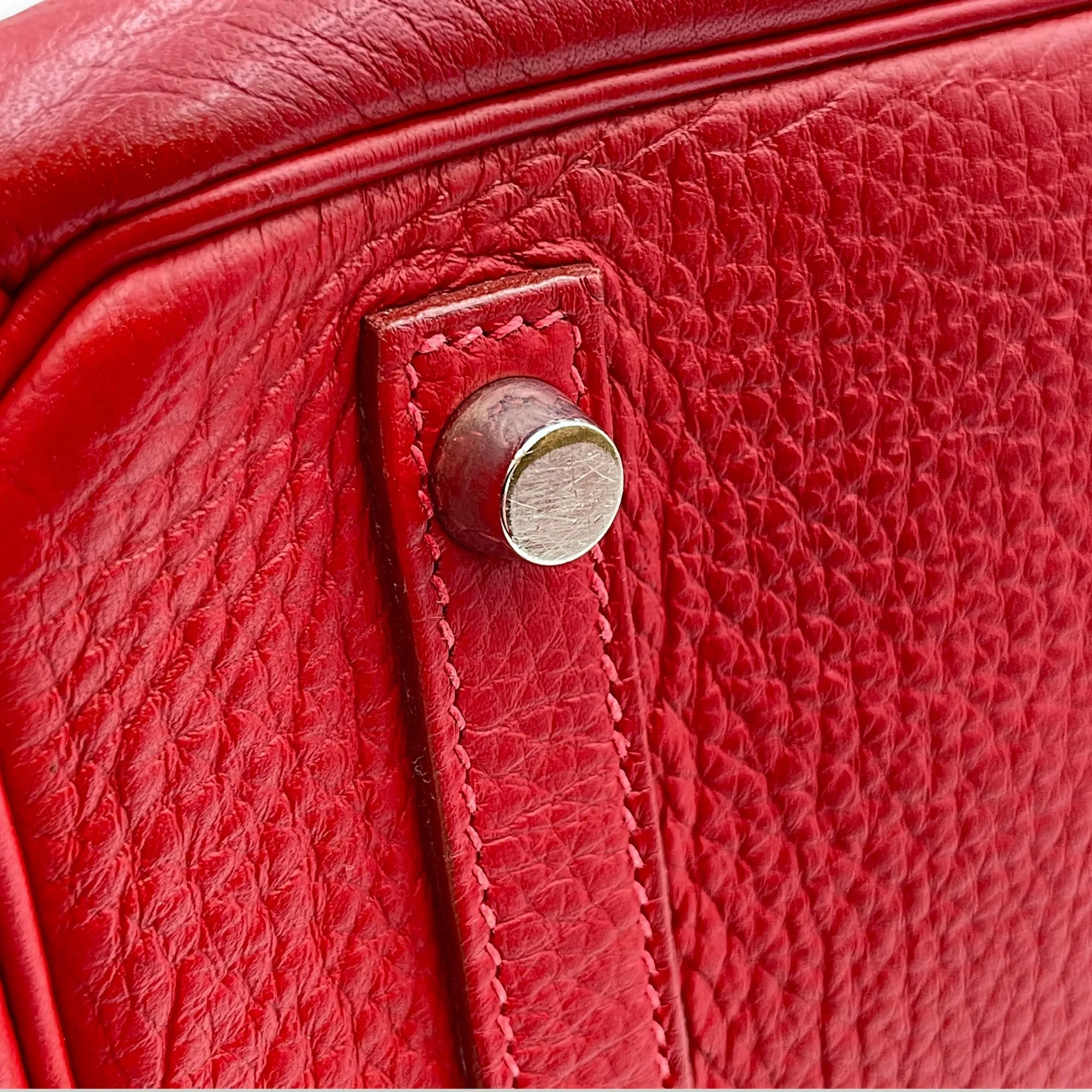 Birkin 30 Rouge Vif in Clemence, Silver hardware