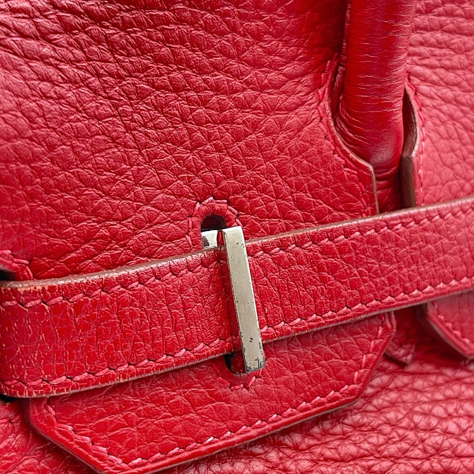 Birkin 30 Rouge Vif in Clemence, Silver hardware