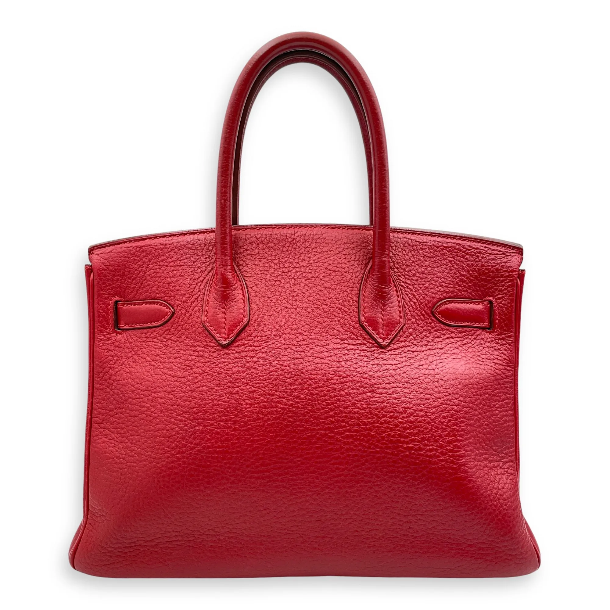 Birkin 30 Rouge Vif in Clemence, Silver hardware