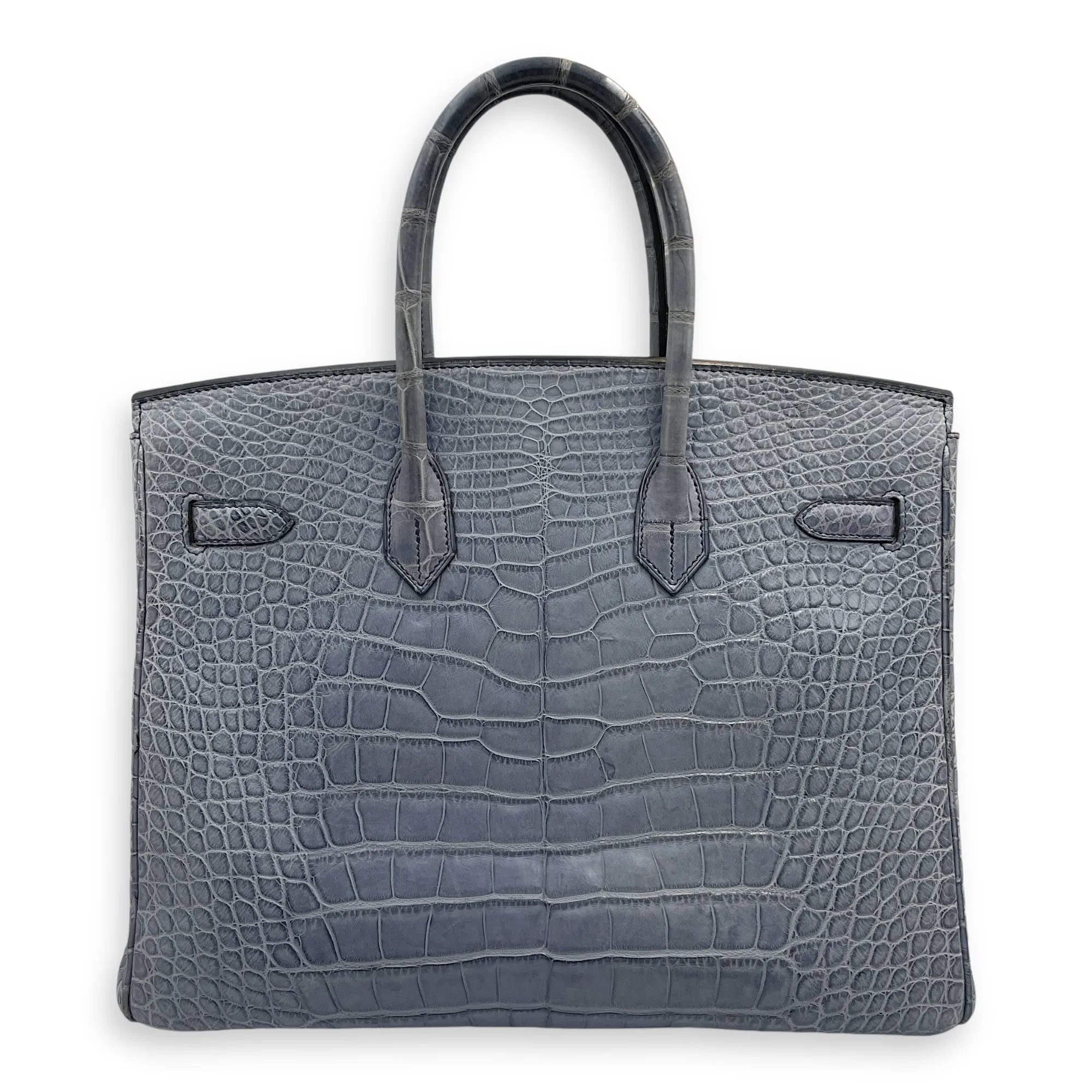 Birkin 35 Blue Brighton in Matte Alligator, Palladium hardware