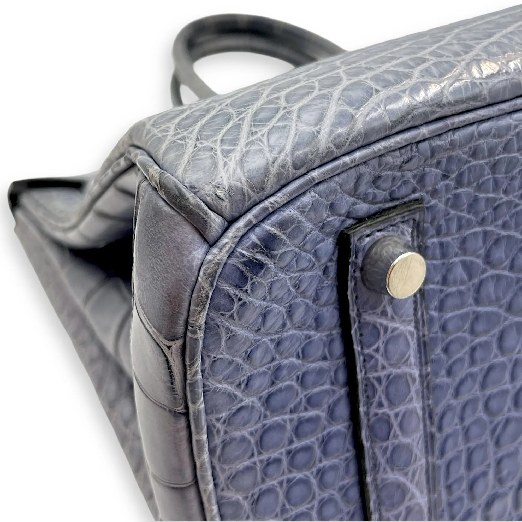 Birkin 35 Blue Brighton in Matte Alligator, Palladium hardware