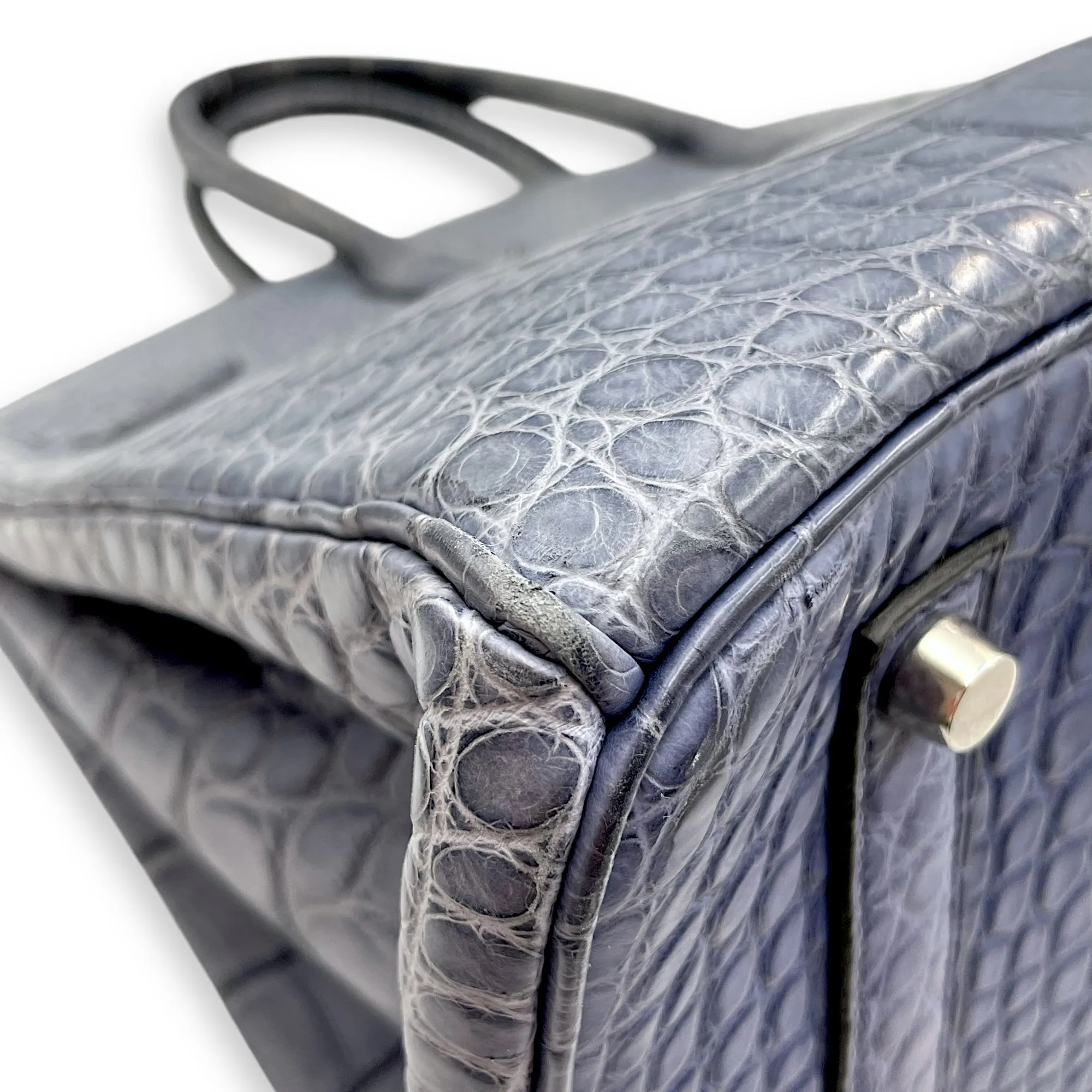 Birkin 35 Blue Brighton in Matte Alligator, Palladium hardware