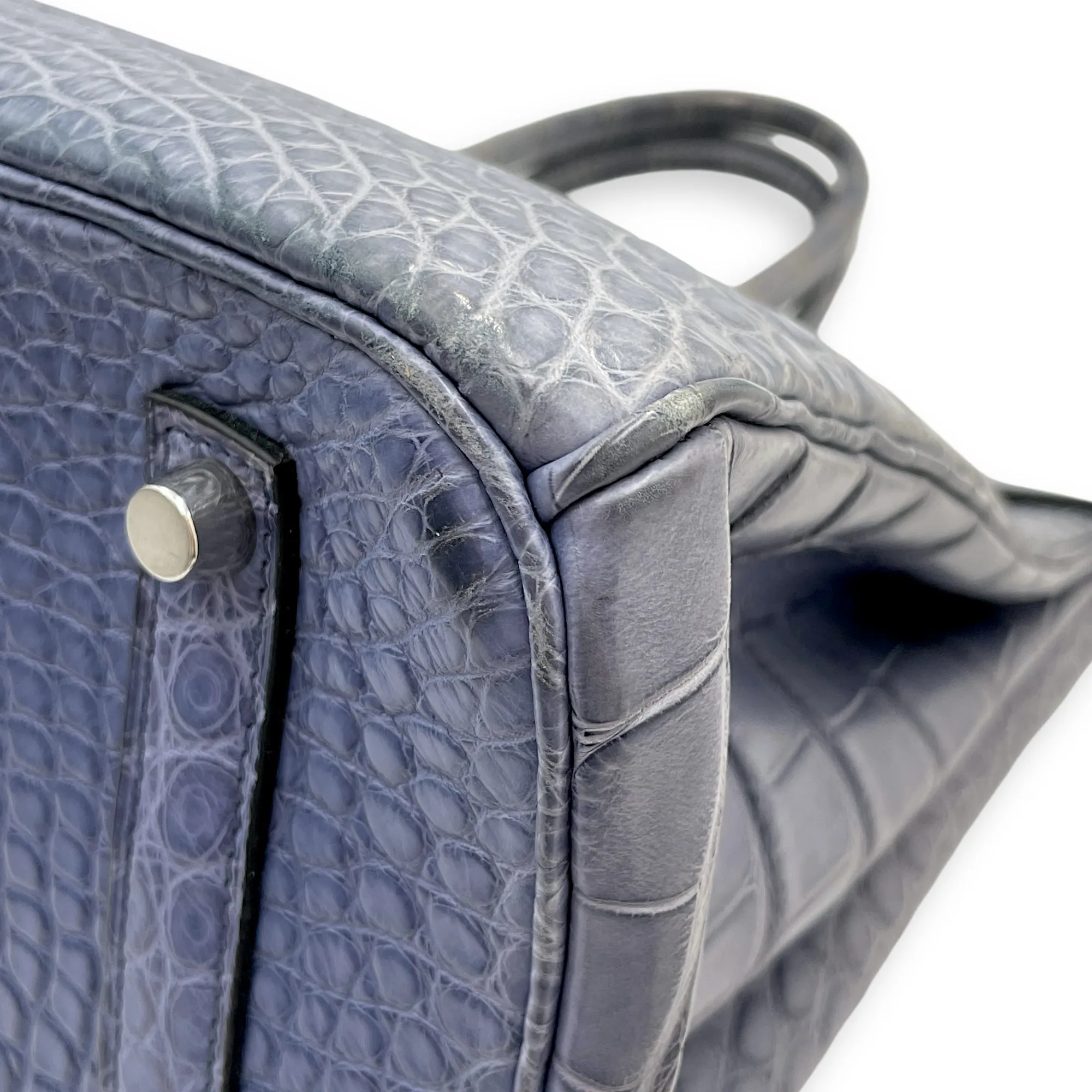 Birkin 35 Blue Brighton in Matte Alligator, Palladium hardware