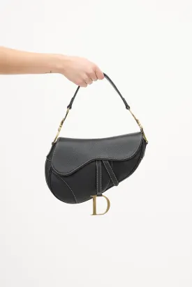 Black Leather Saddle Bag