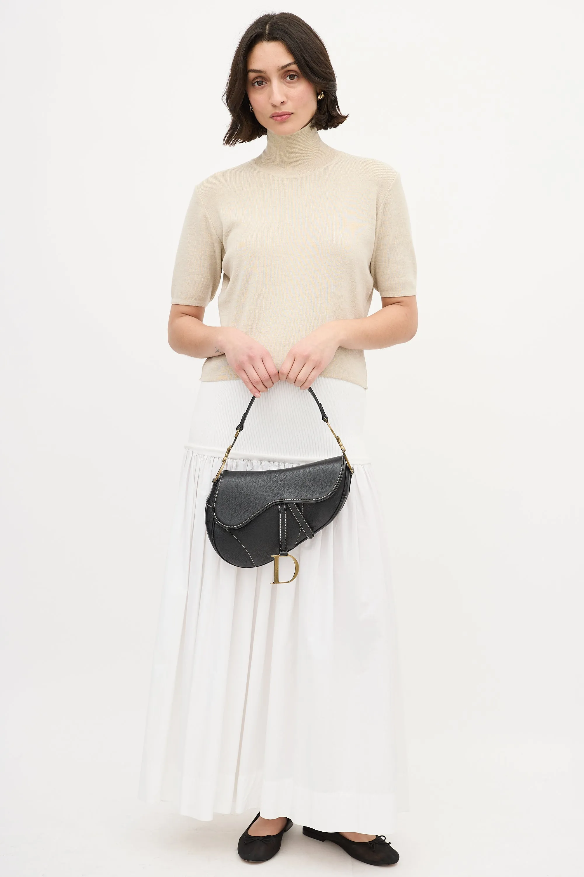Black Leather Saddle Bag