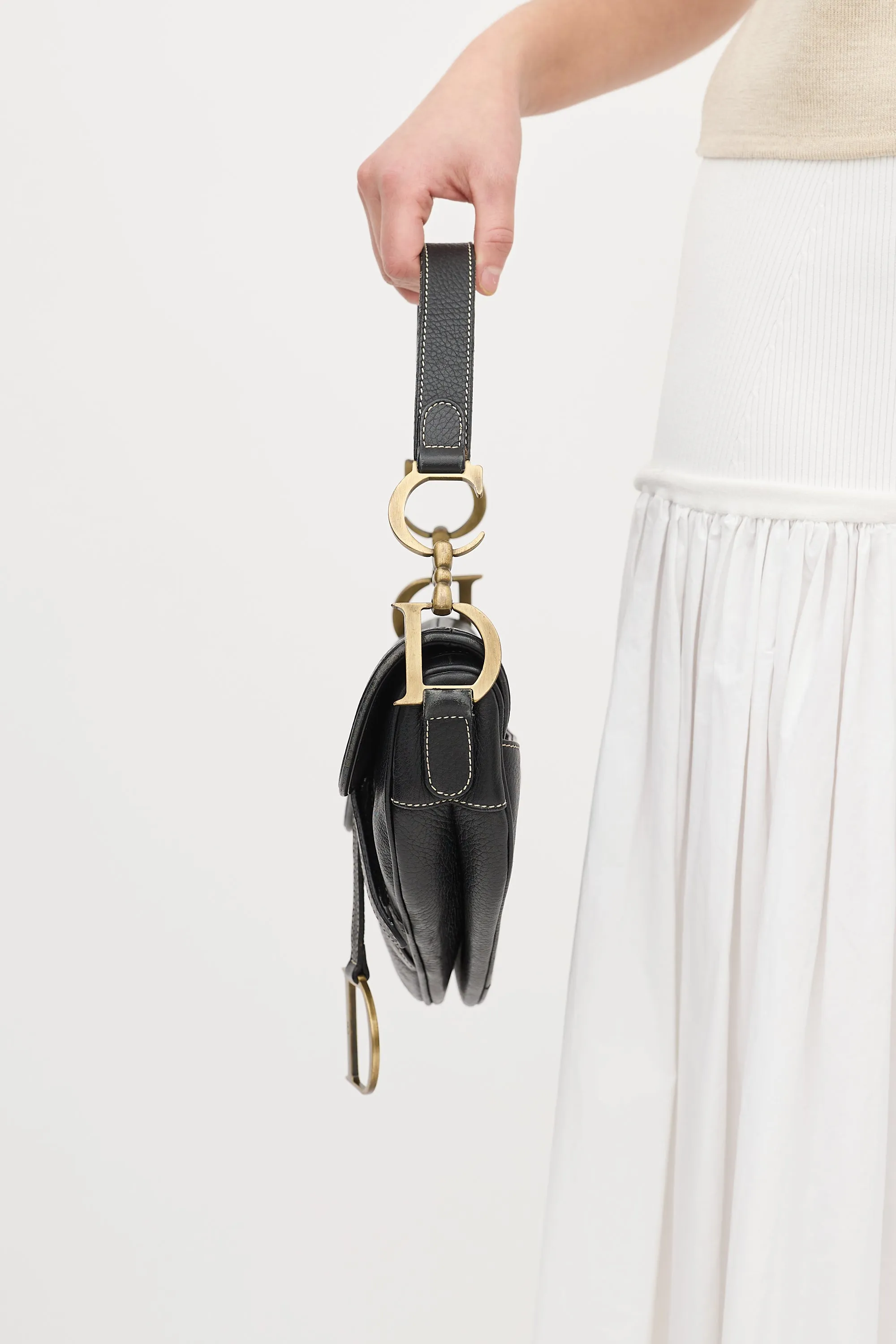 Black Leather Saddle Bag