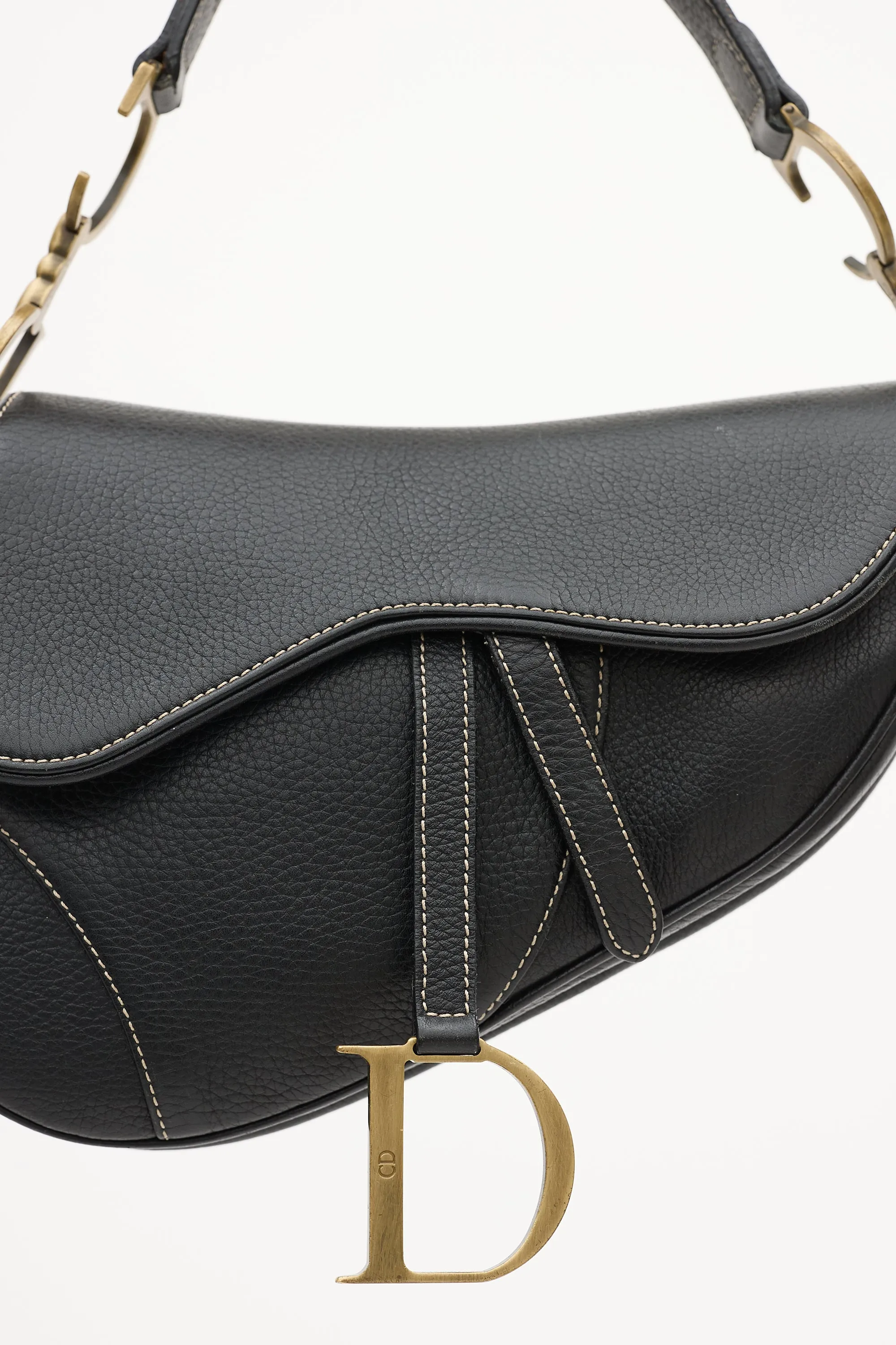 Black Leather Saddle Bag