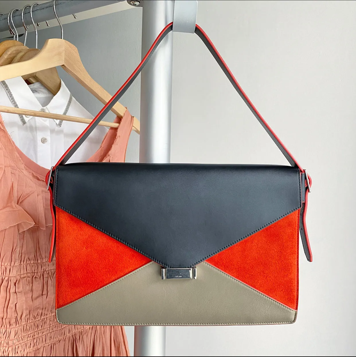 Celine Diamond Geometric Envelope Shoulder Bag