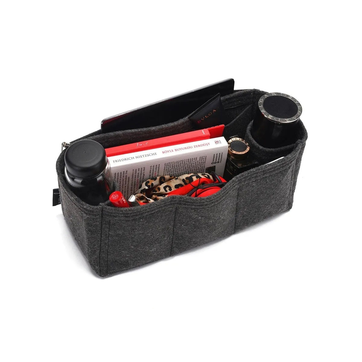 Chanel Deauville Canvas Tote Organizer Insert, Bag Organizer with Double Bottle and Pen Holders
