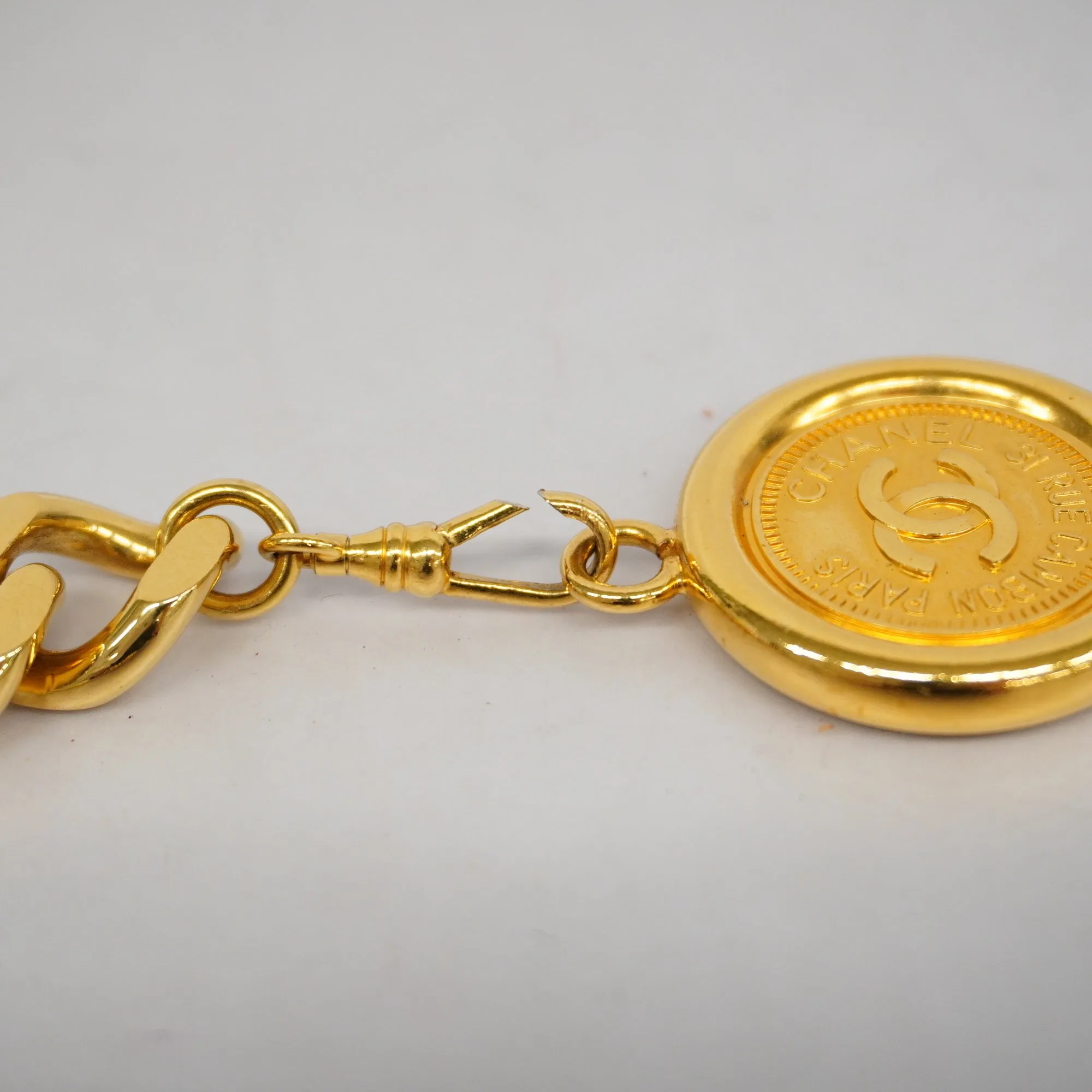 Chanelauth  Chain Belt Gold Metal Women's Chain Belt