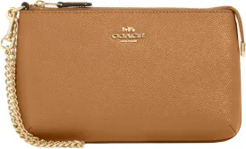 Coach Women's Crossgrain Leather Wristlet W Chain