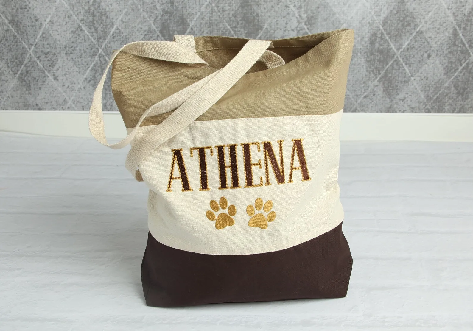 Custom Tote bag for Pets, Personalized Dog Tote Bag, Custom Pet Bag, Embroidered Tote, Monogrammed Bag, Gift for Dog moms, cotton canvas