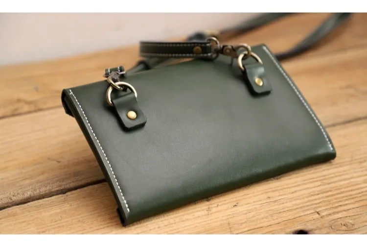 Cute Black LEATHER Envelope WOMEN SHOULDER BAG Handmade Slim Envelope Crossbody Purse FOR WOMEN