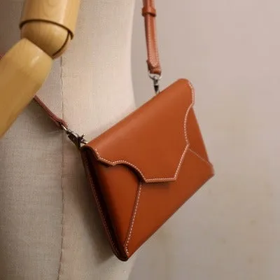 Cute Black LEATHER Envelope WOMEN SHOULDER BAG Handmade Slim Envelope Crossbody Purse FOR WOMEN