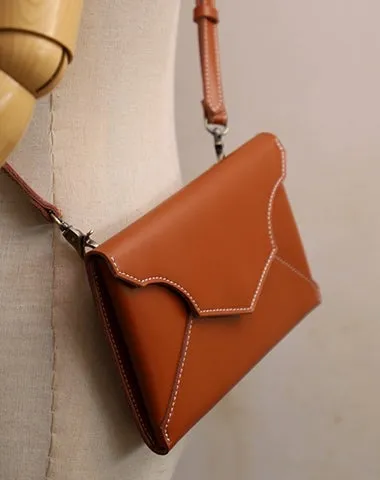 Cute Black LEATHER Envelope WOMEN SHOULDER BAG Handmade Slim Envelope Crossbody Purse FOR WOMEN