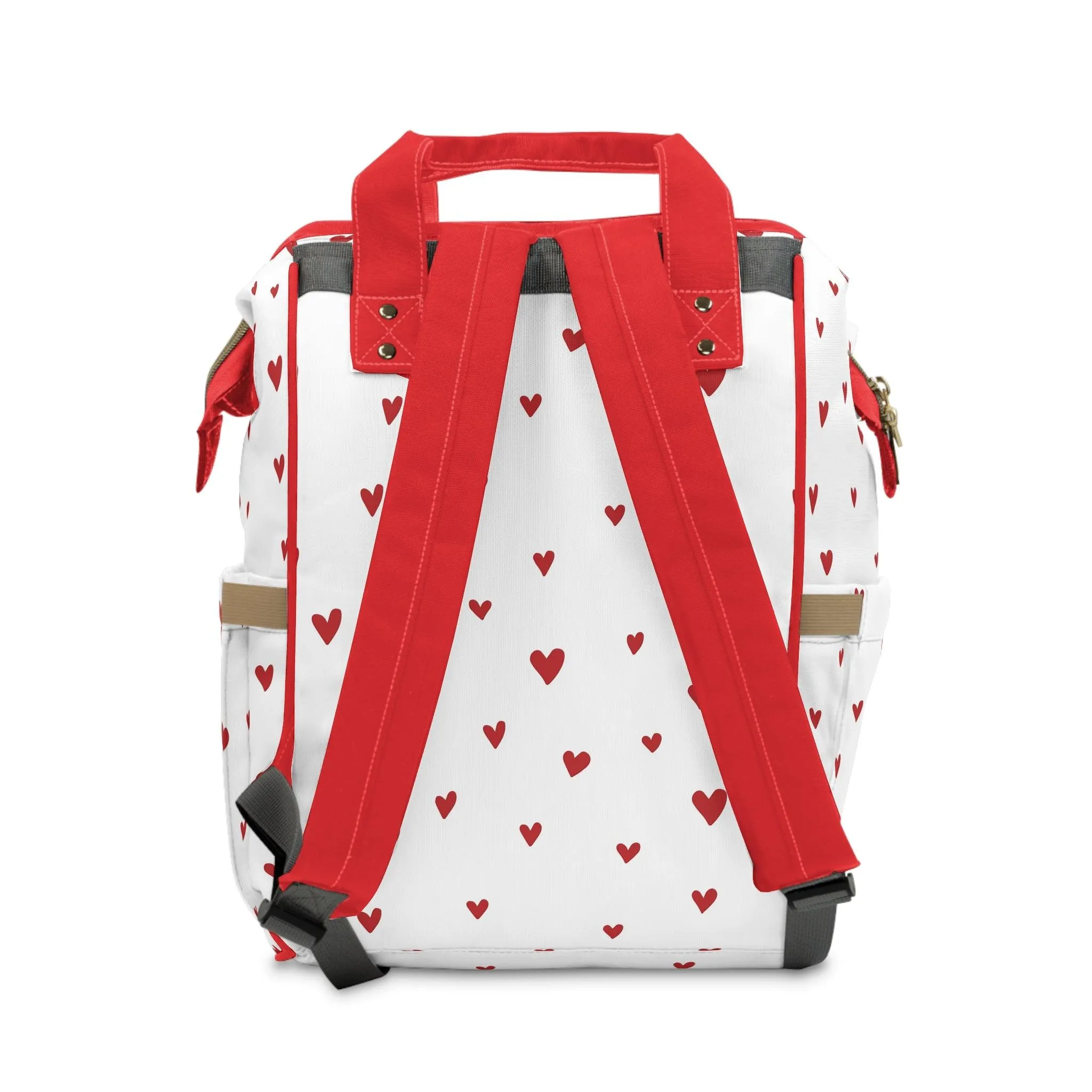 Deluxe Nylon Diaper Backpack with Elegant Heart Accent