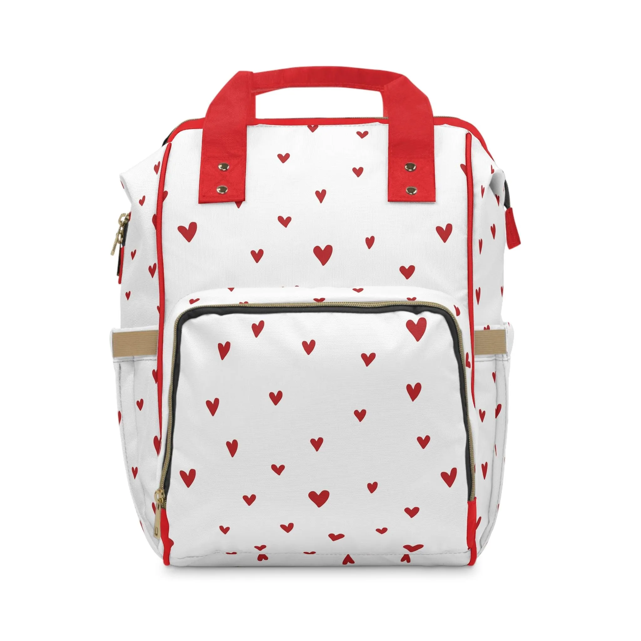 Deluxe Nylon Diaper Backpack with Elegant Heart Accent