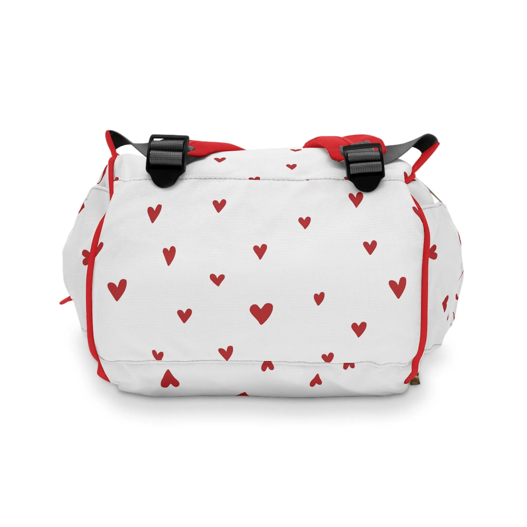 Deluxe Nylon Diaper Backpack with Elegant Heart Accent