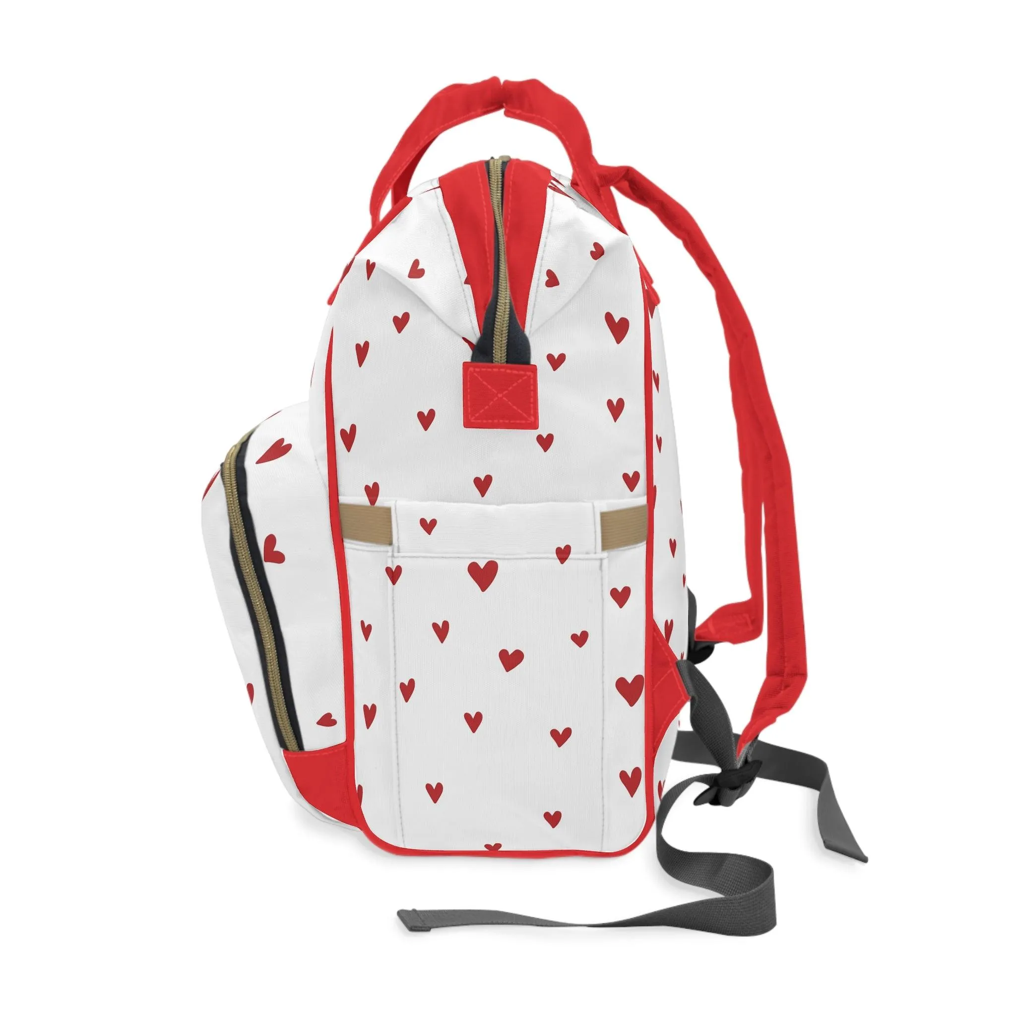 Deluxe Nylon Diaper Backpack with Elegant Heart Accent